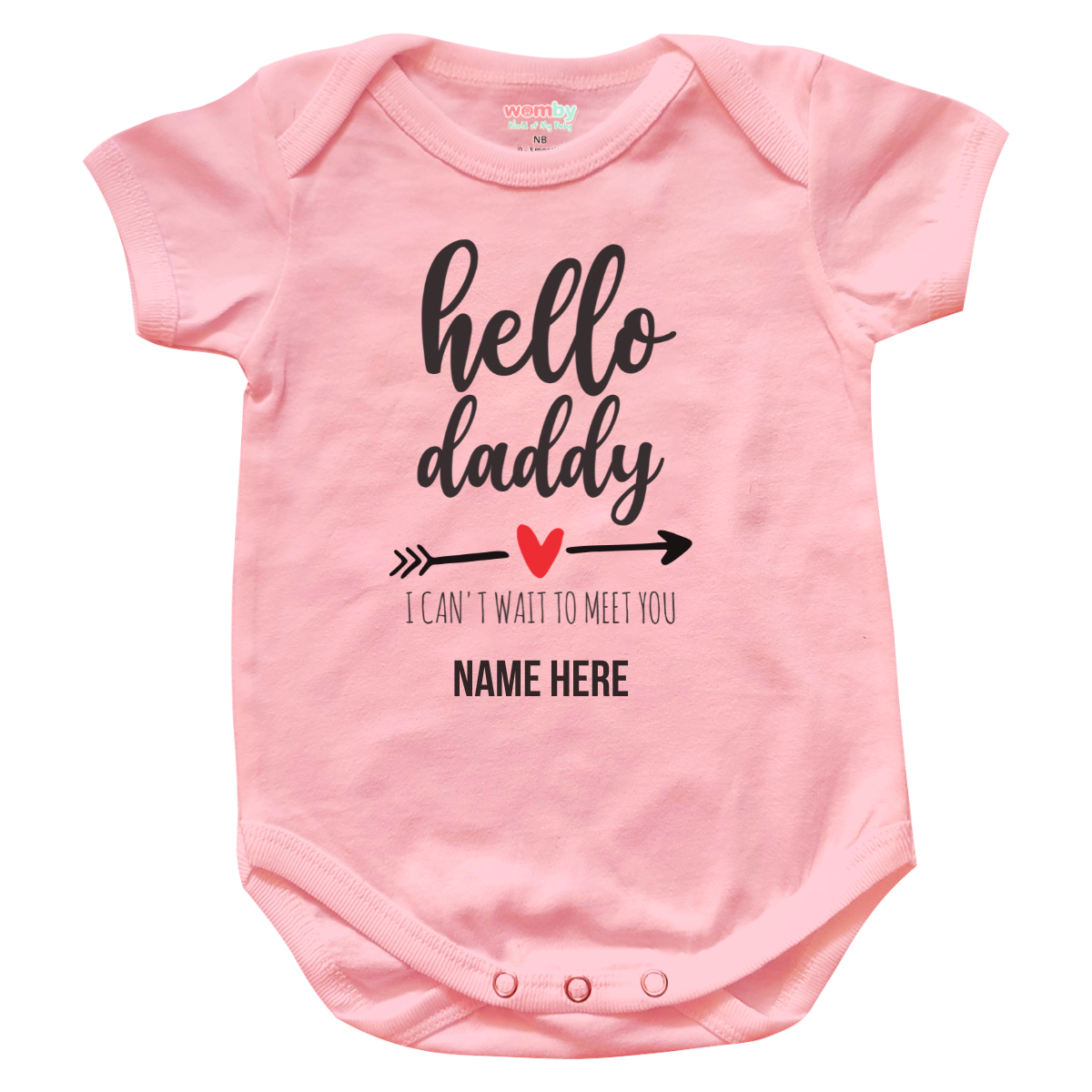 hello daddy - Womby Baby Rompers pink