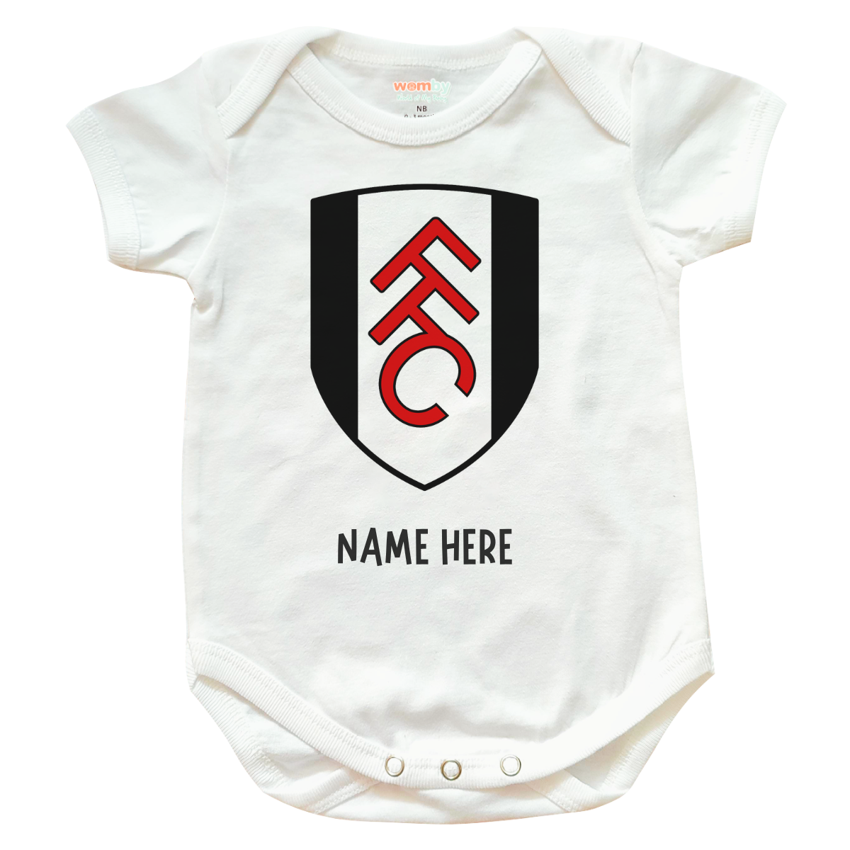 Fulham Football Team Baby Rompers Full Cotton - White