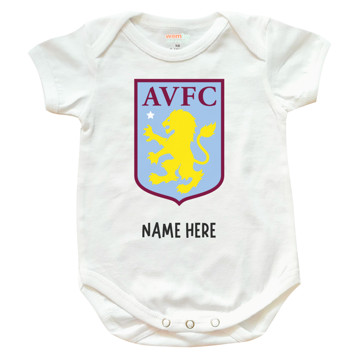 Aston Villa Football Team Baby Rompers Full Cotton - White