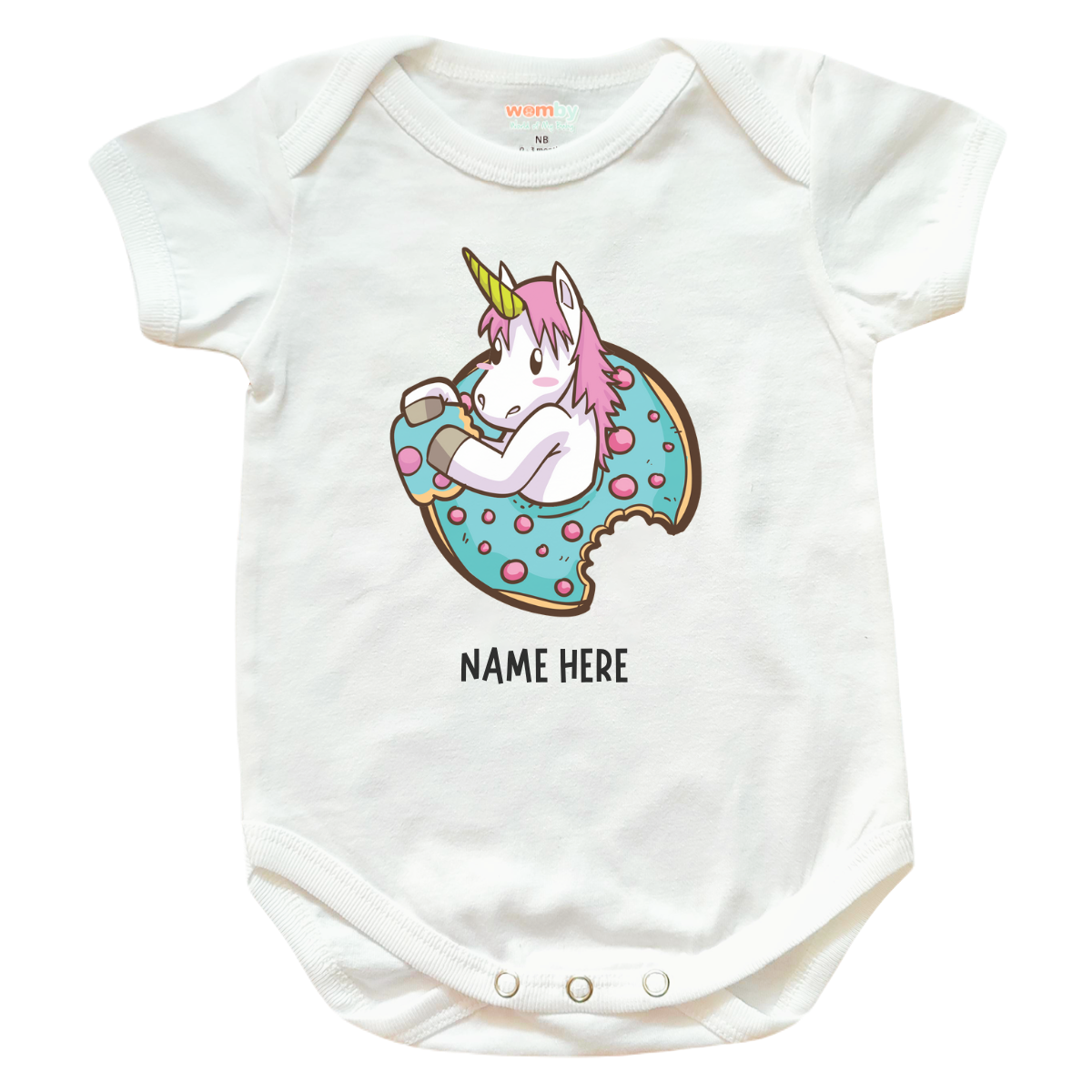 Unicorn 19 Baby Rompers - White