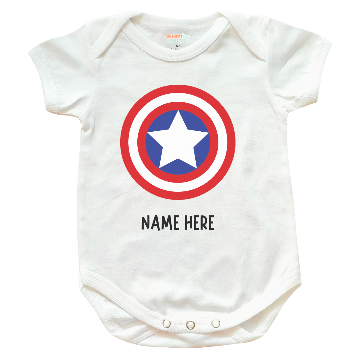 Captain America Superheroes Baby Rompers - White