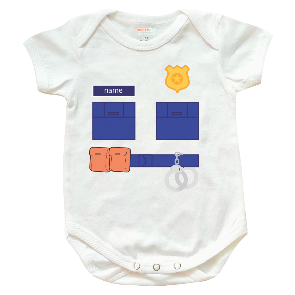 Security Career Baby Rompers - White