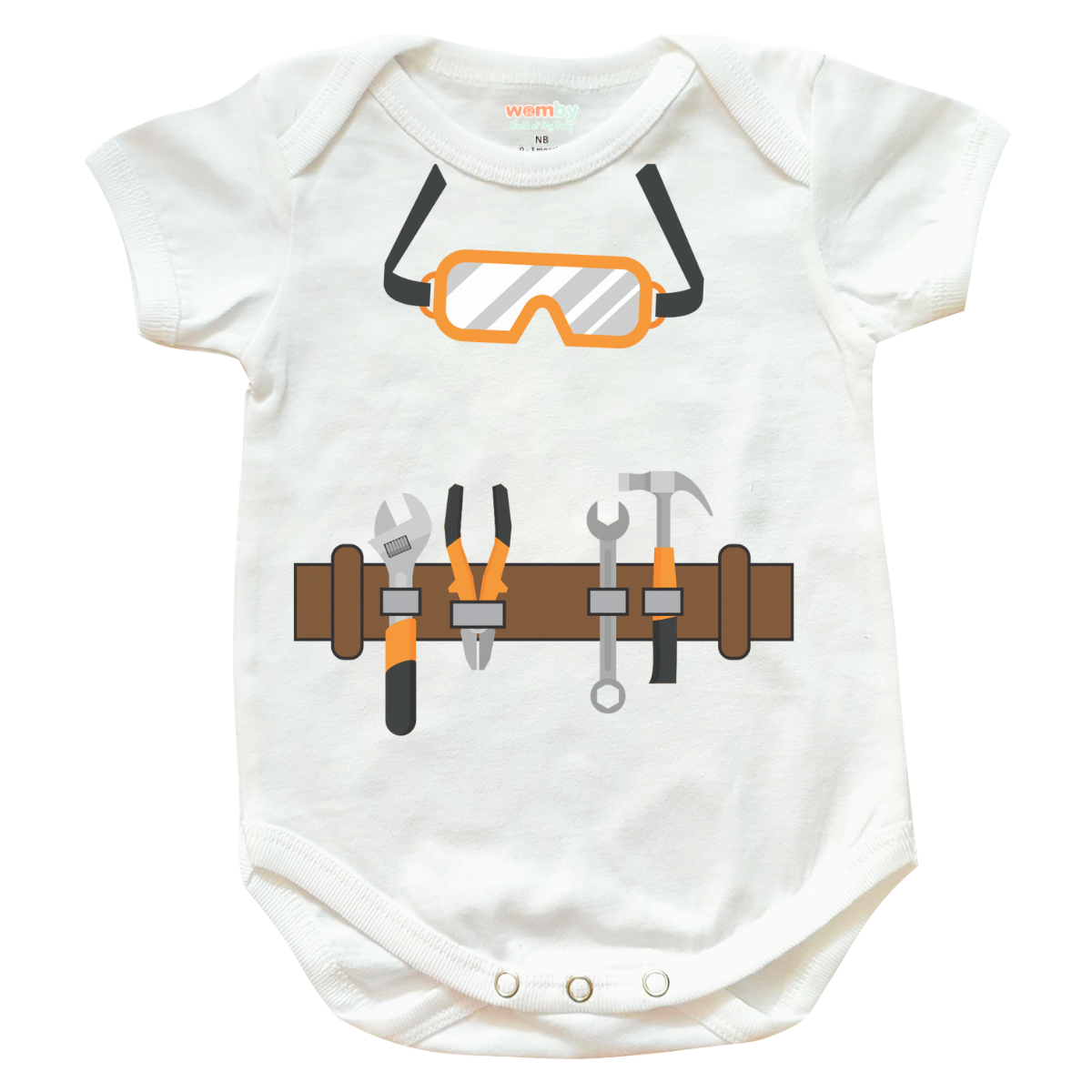 Construction Career Baby Rompers - White