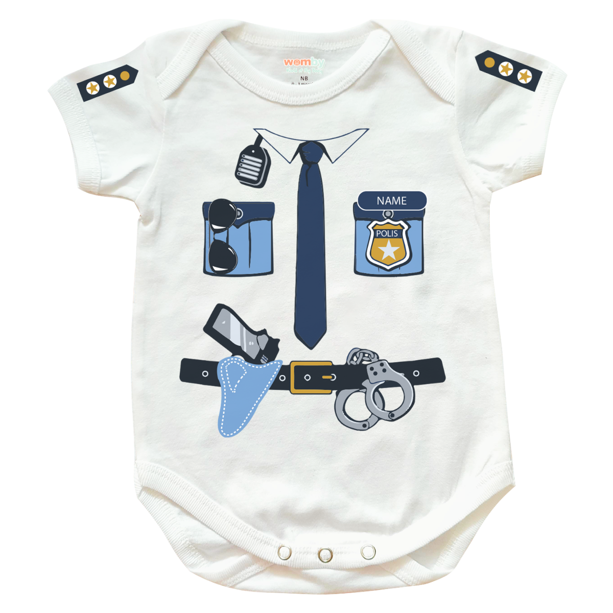 Police Career Baby Rompers - White