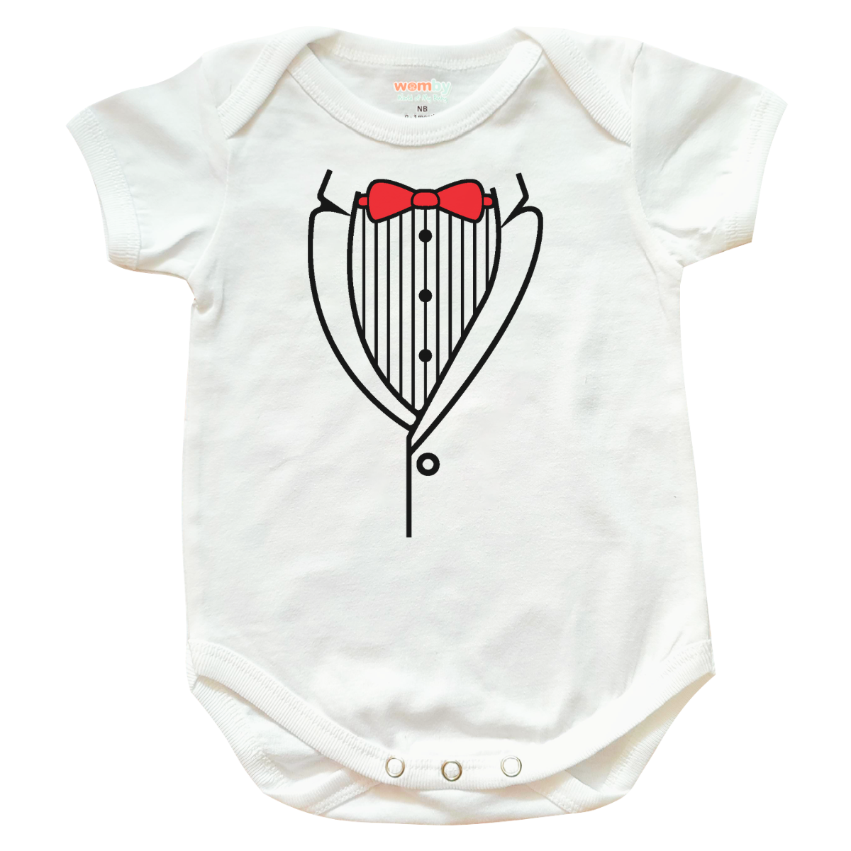 Tuxedo Baby Rompers - White