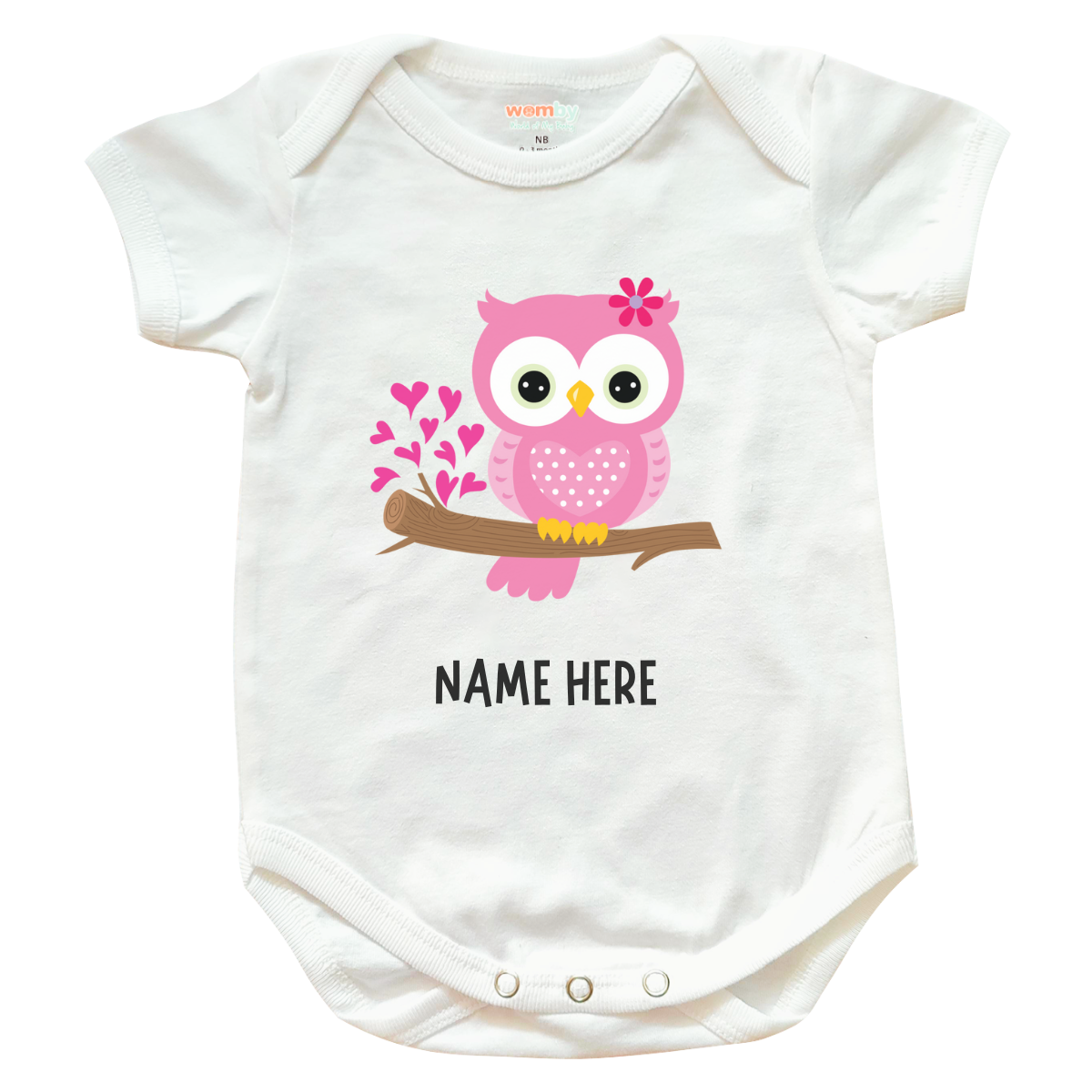 Owl Cartoon Baby Rompers - White