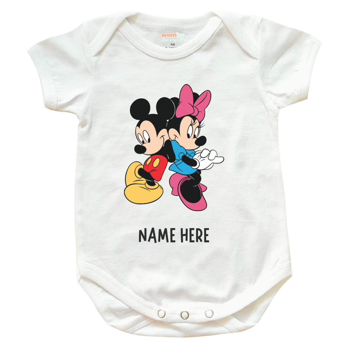 Mickey & Minnie Mouse Cutes Baby Rompers - White