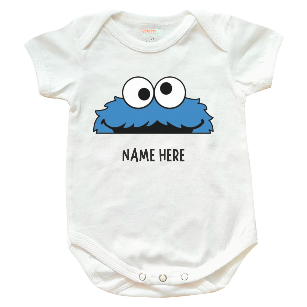 Cookie Monster Sesame Street Baby Rompers - White