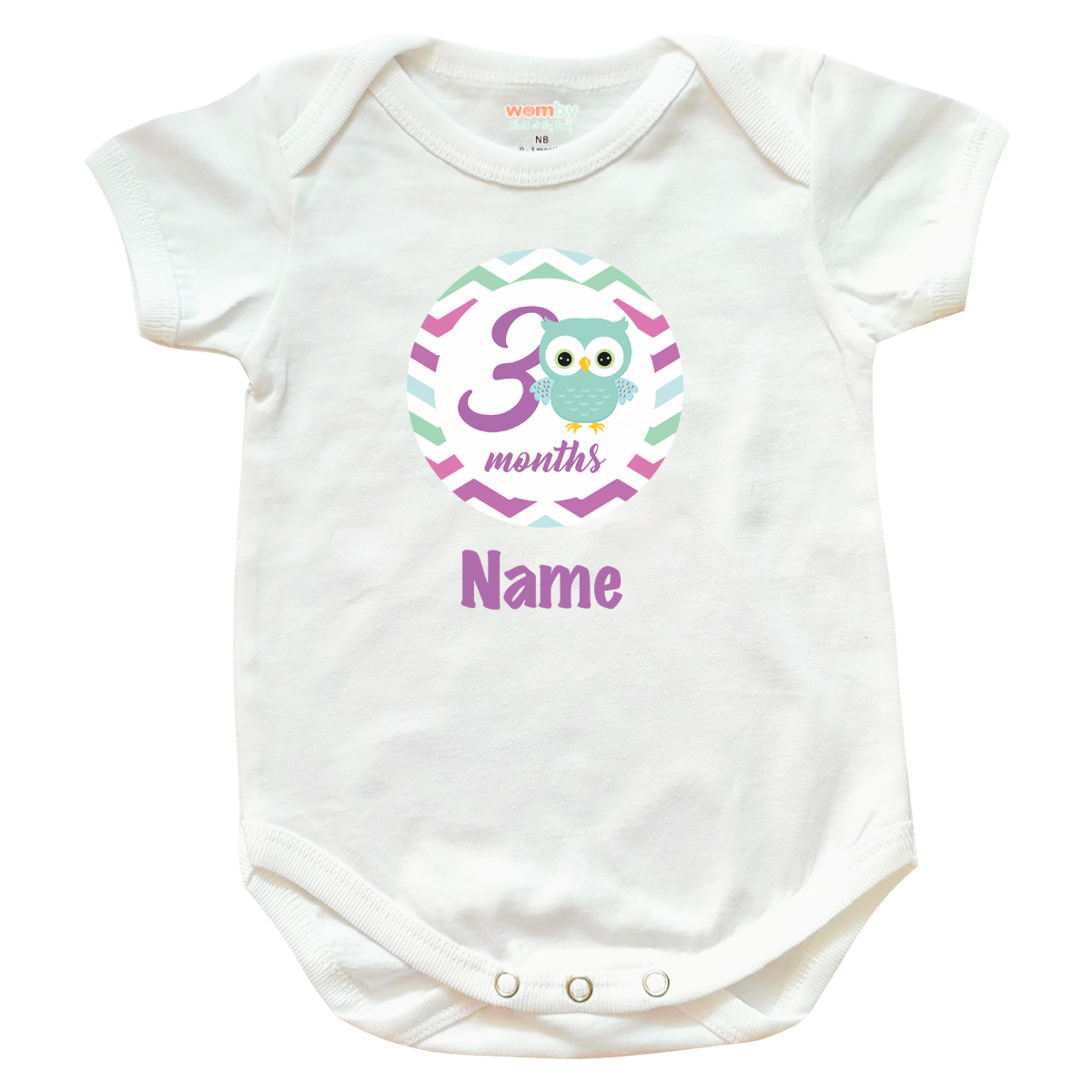 Milestone Owl Theme Baby Rompers - White 3