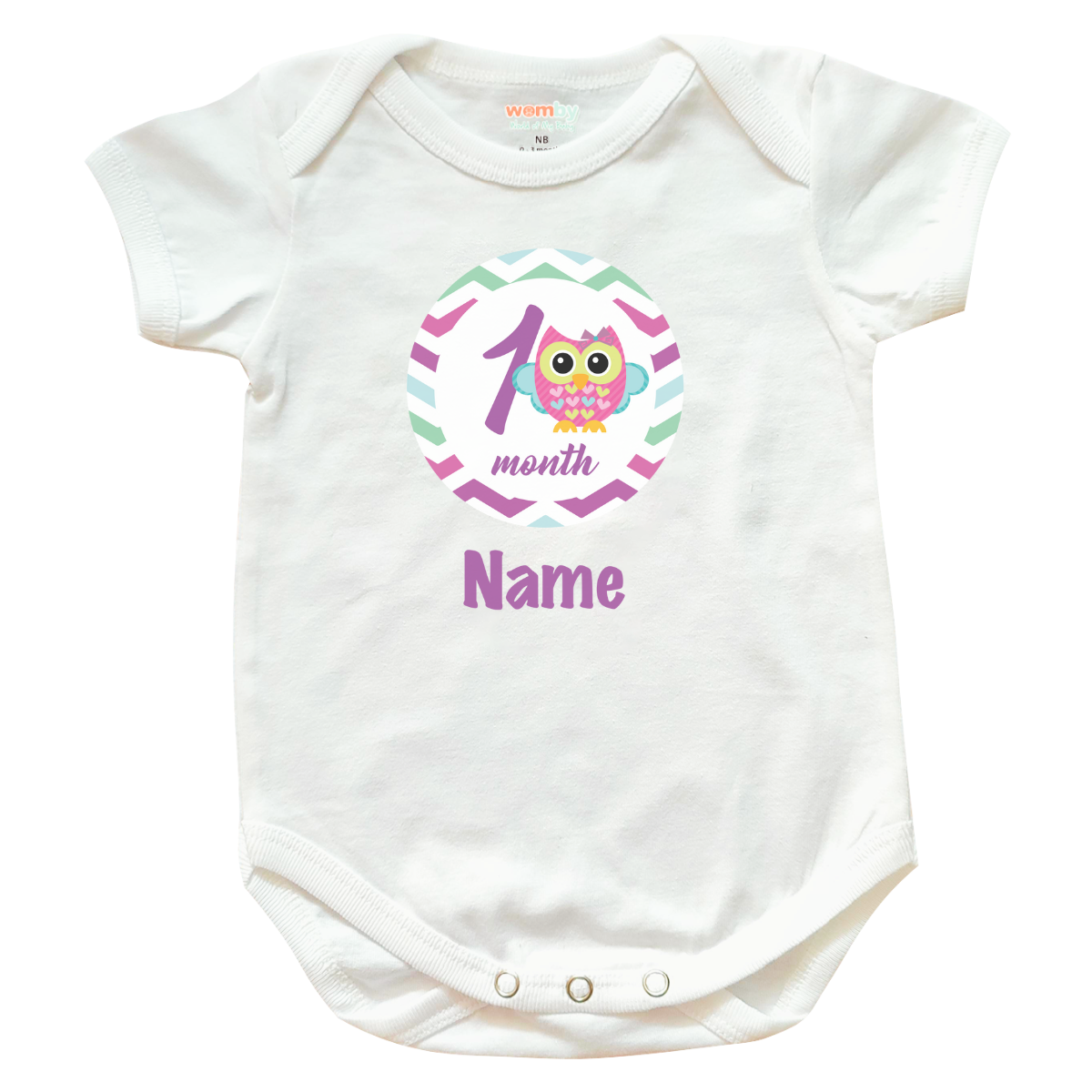 Milestone Owl Theme Baby Rompers - White 1