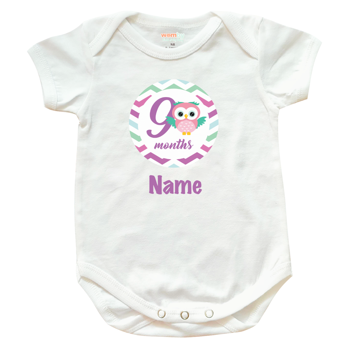 Milestone Owl Theme Baby Rompers - White 9