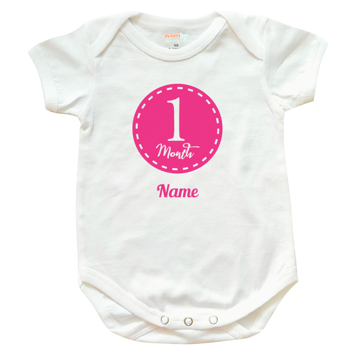 Milestone Numbers in Circle Baby Rompers - White 1