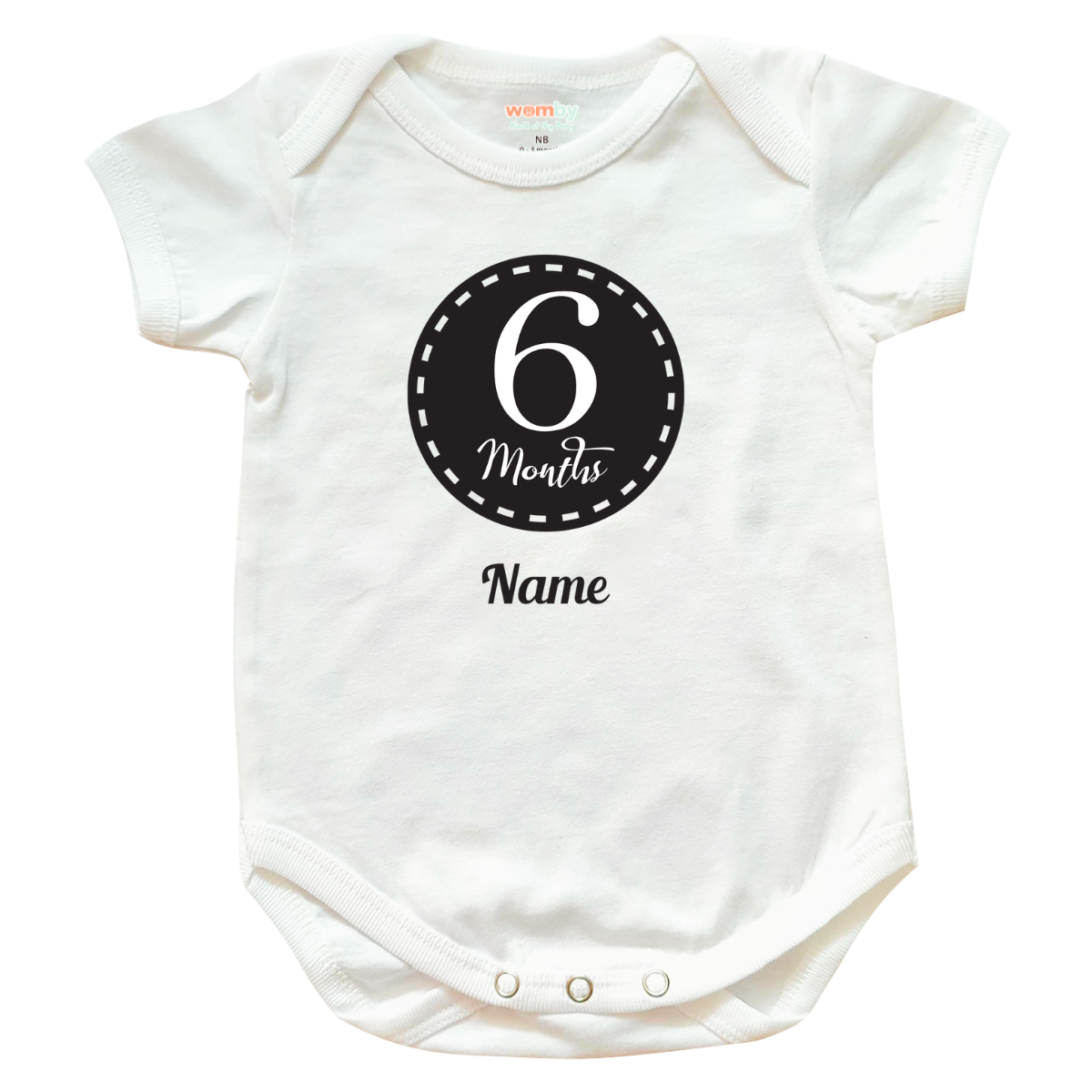 Milestone Numbers in Circle Baby Rompers - White 6