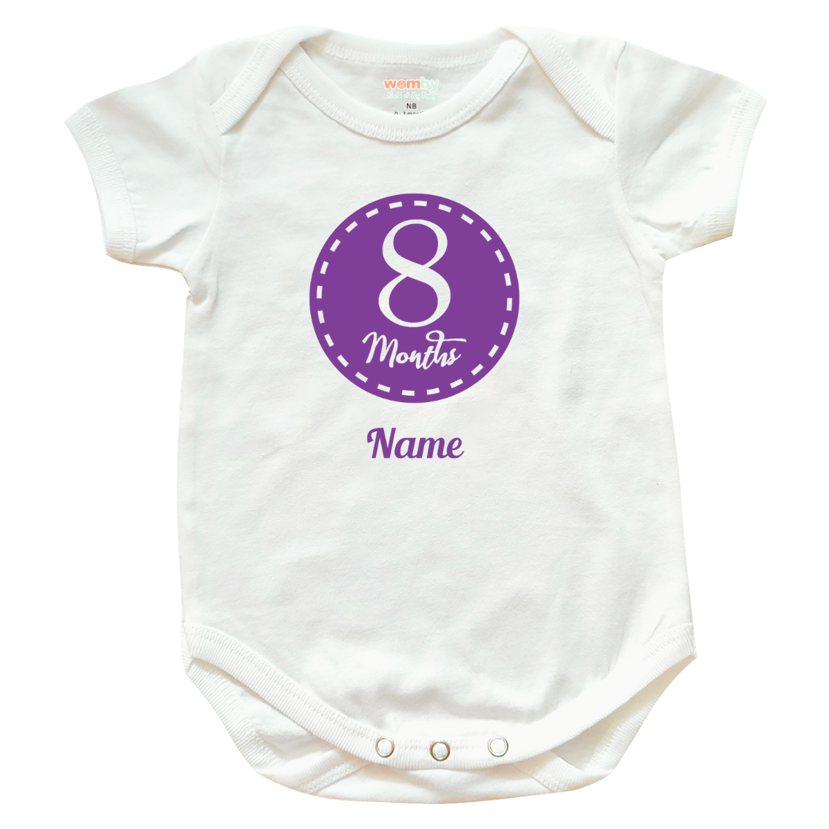 Milestone Numbers in Circle Baby Rompers - White 8