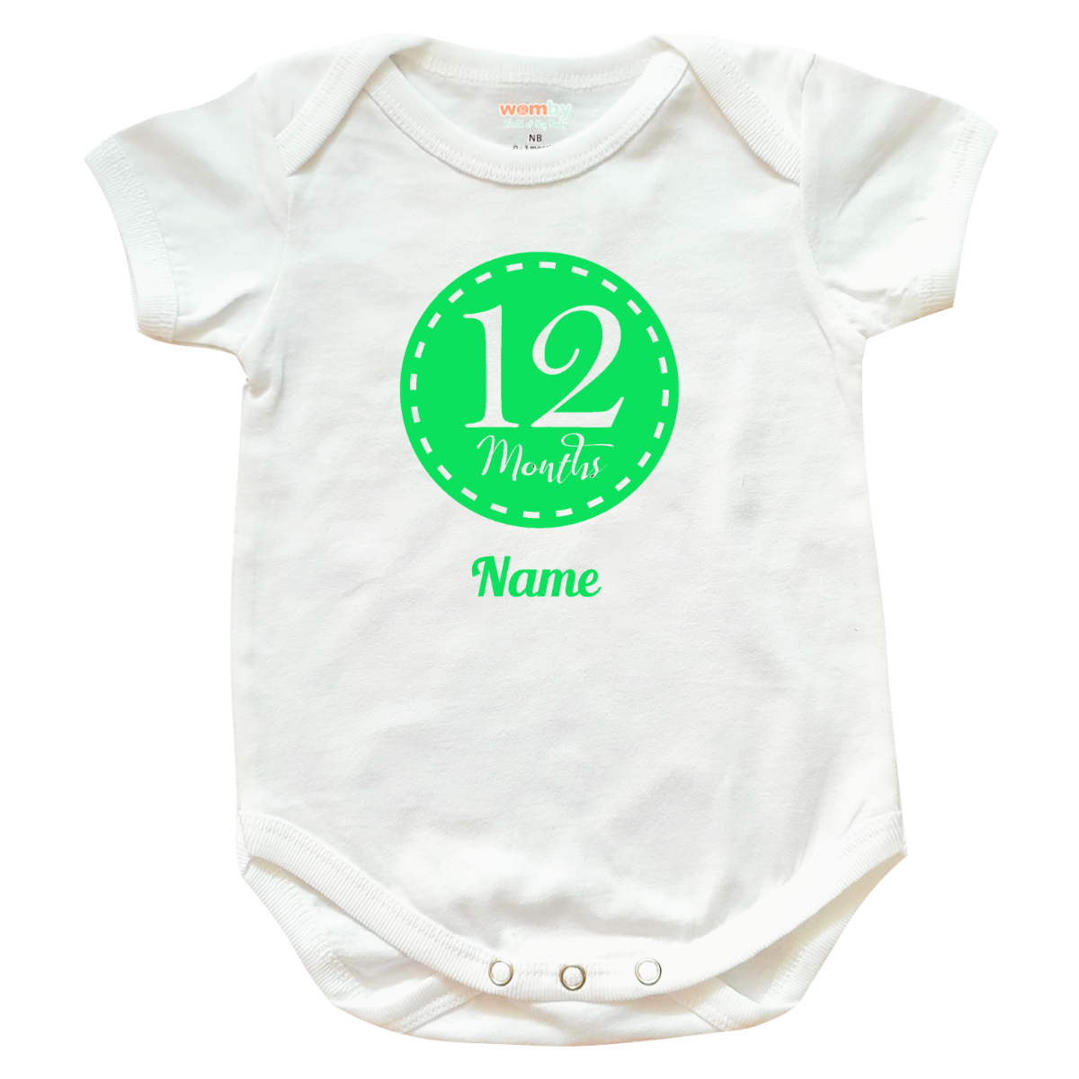 Milestone Numbers in Circle Baby Rompers - White 12