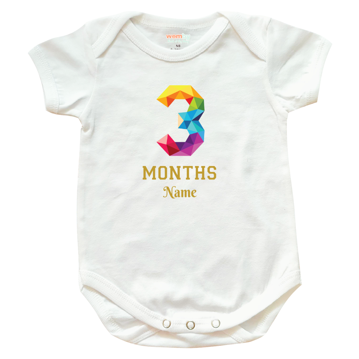 Milestone Emboss Numbers Baby Rompers - White 3