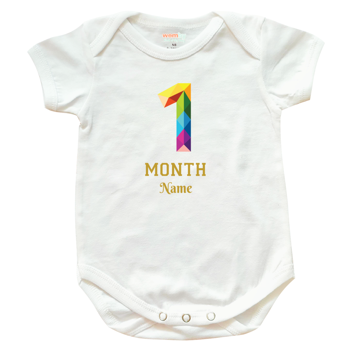 Milestone Emboss Numbers Baby Rompers - White 1