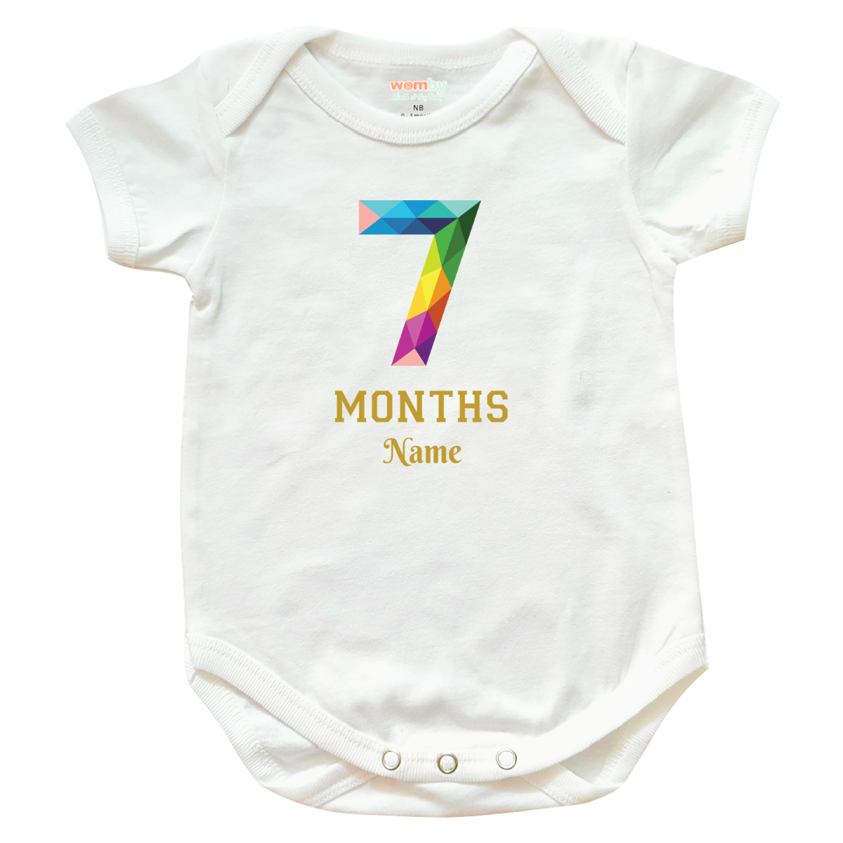 Milestone Emboss Numbers Baby Rompers - White 7