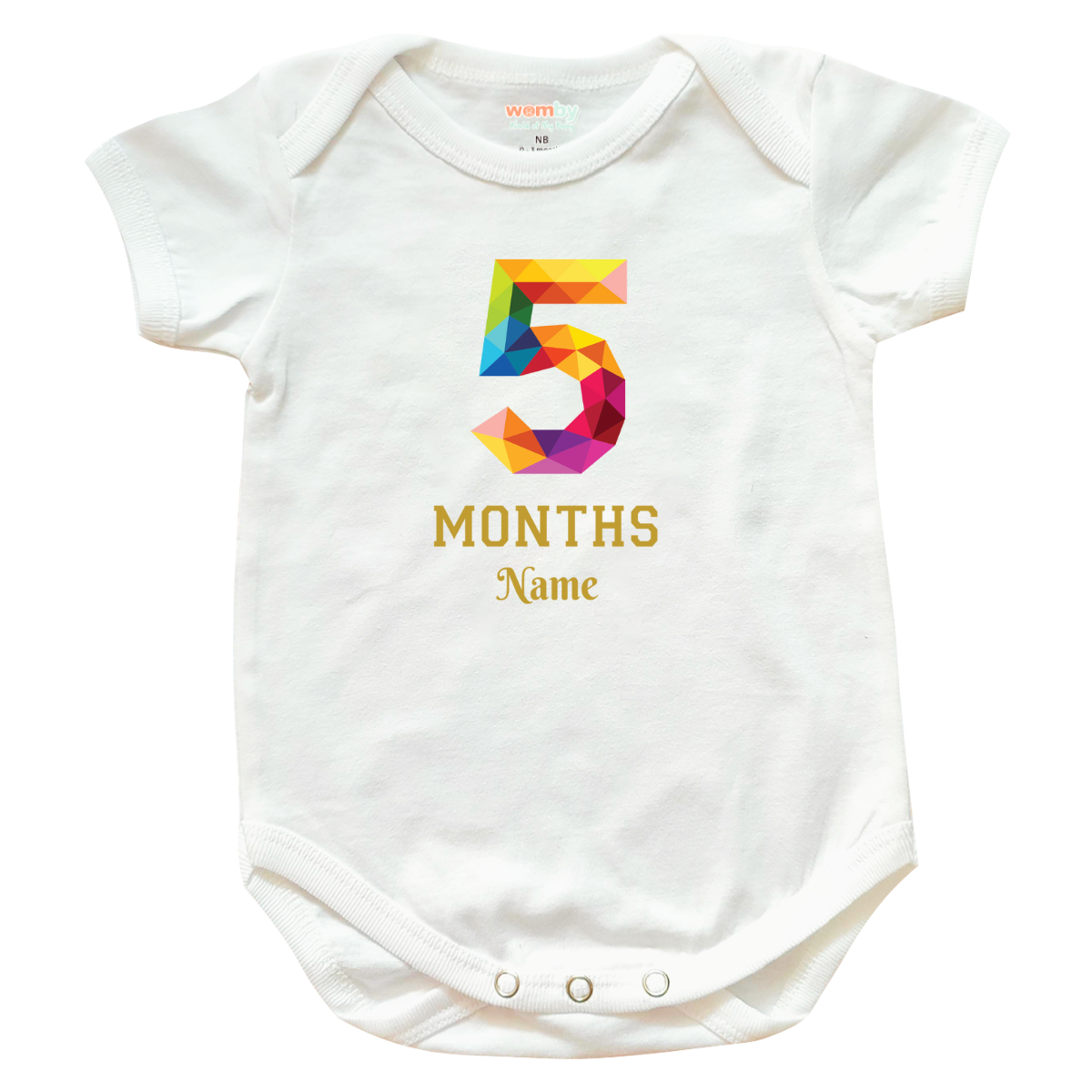 Milestone Emboss Numbers Baby Rompers - White 5