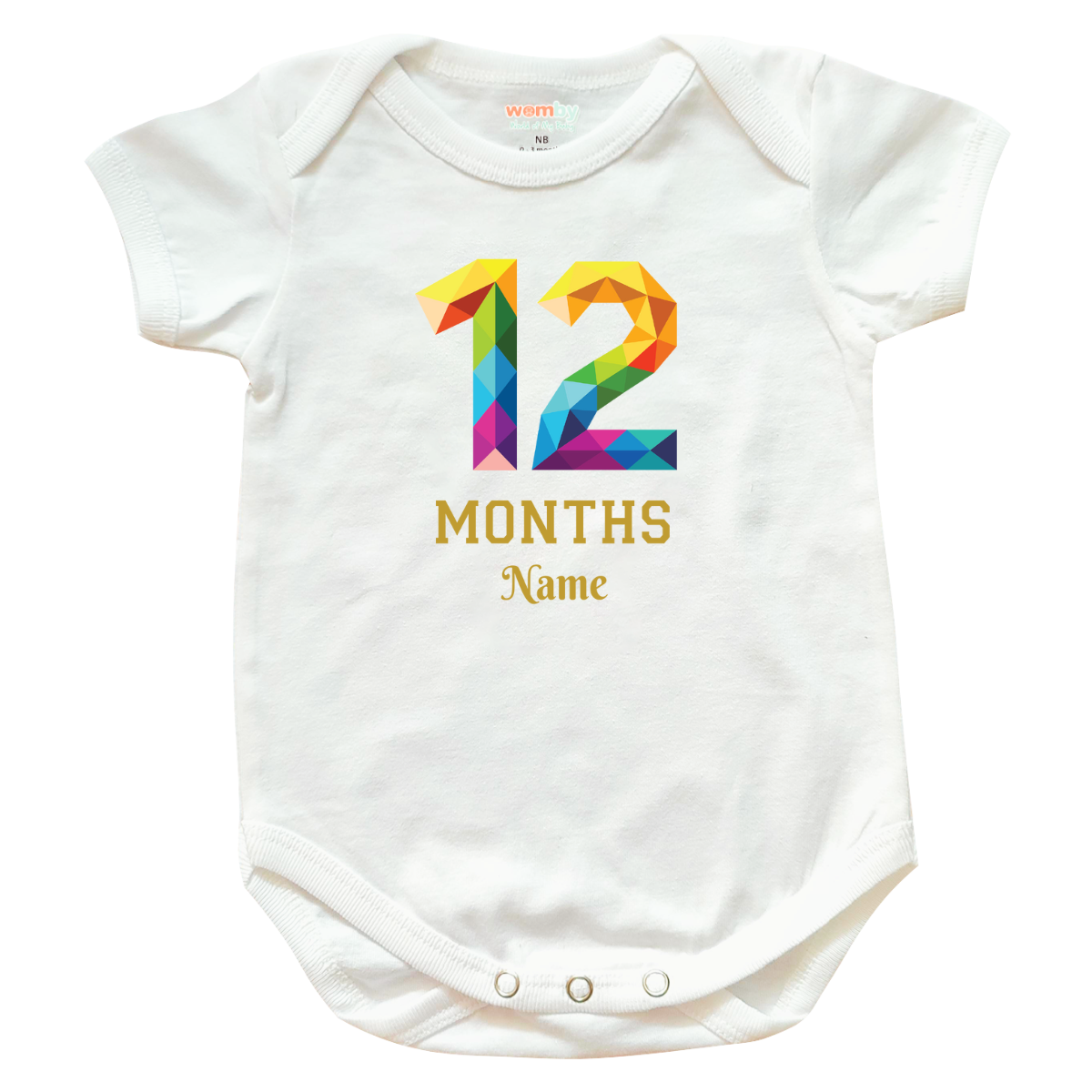 Milestone Emboss Numbers Baby Rompers - White 12