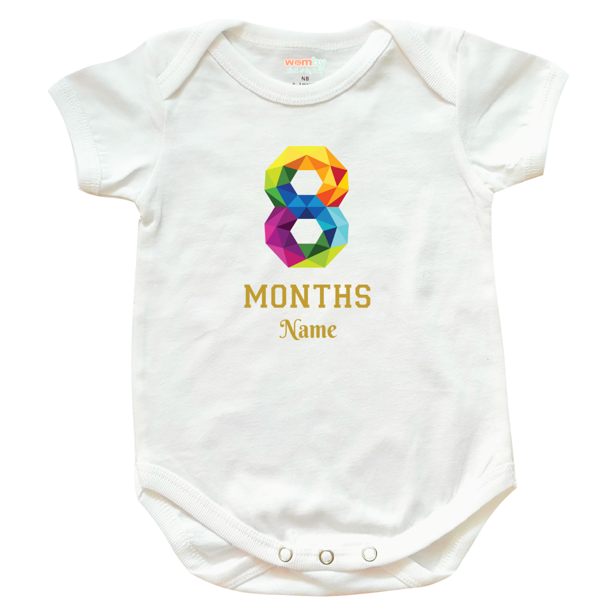 Milestone Emboss Numbers Baby Rompers - White 8