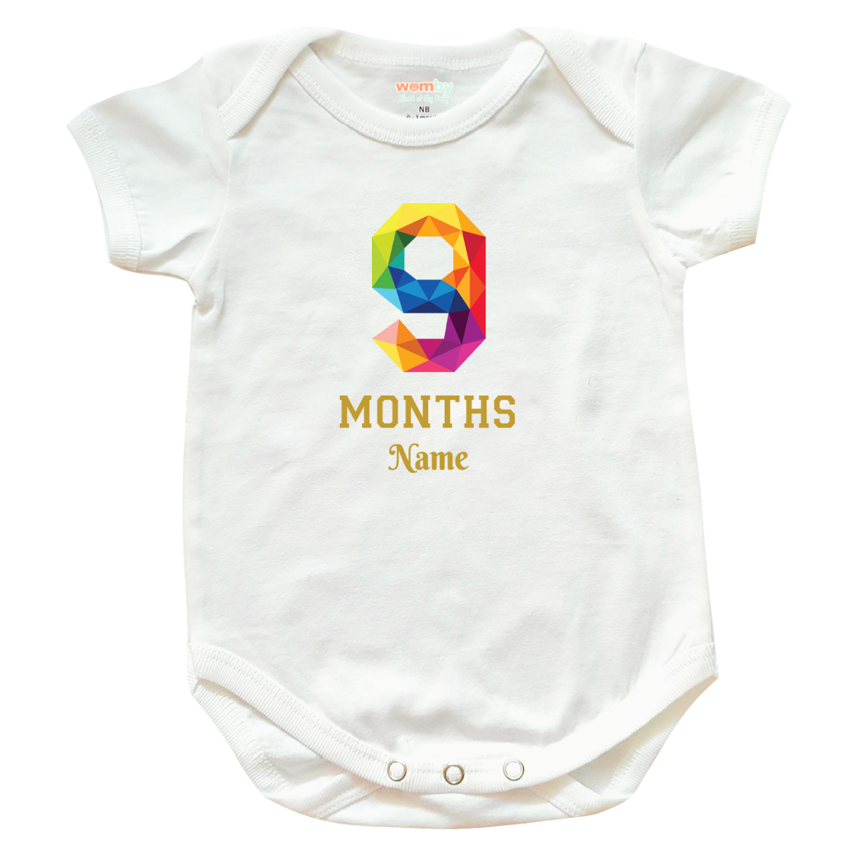 Milestone Emboss Numbers Baby Rompers - White 9
