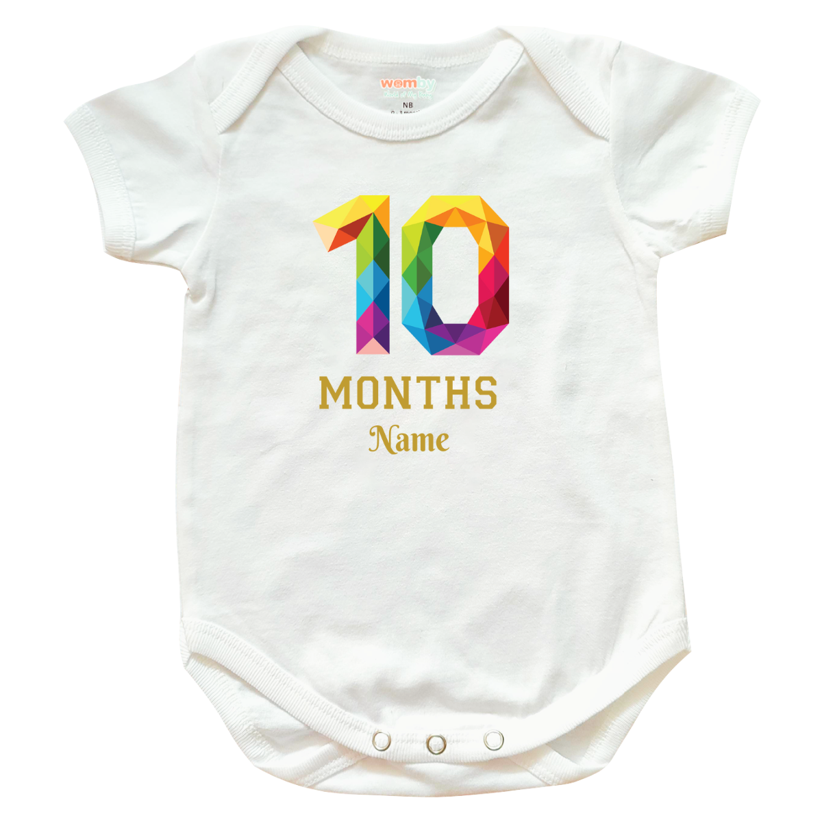 Milestone Emboss Numbers Baby Rompers - White 10