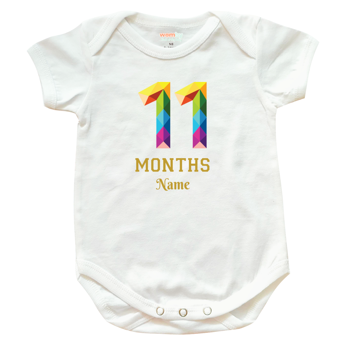 Milestone Emboss Numbers Baby Rompers - White 11