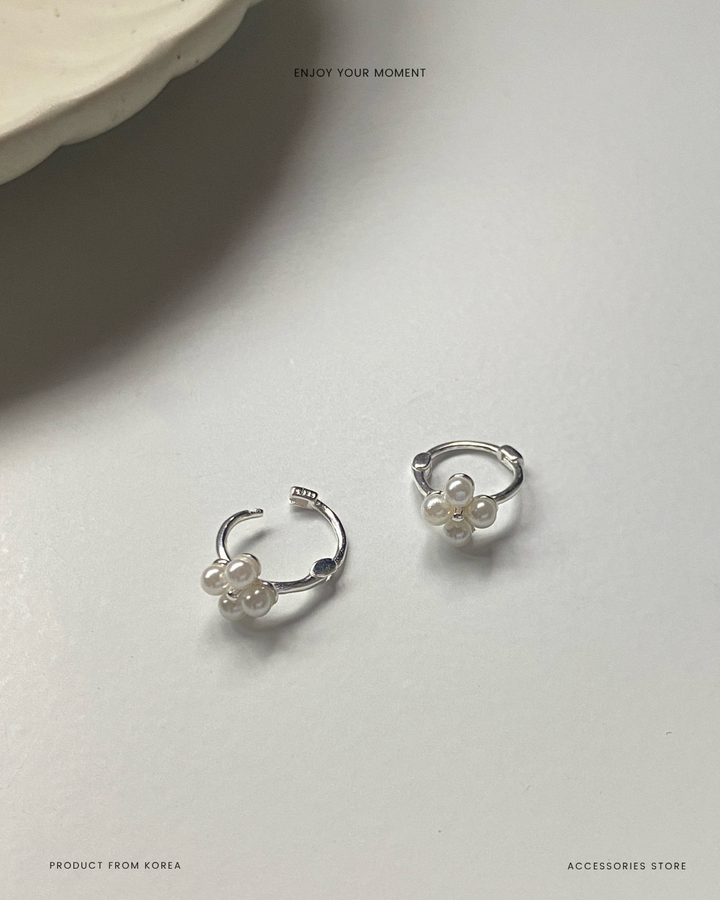 Pearl blossom hoop
