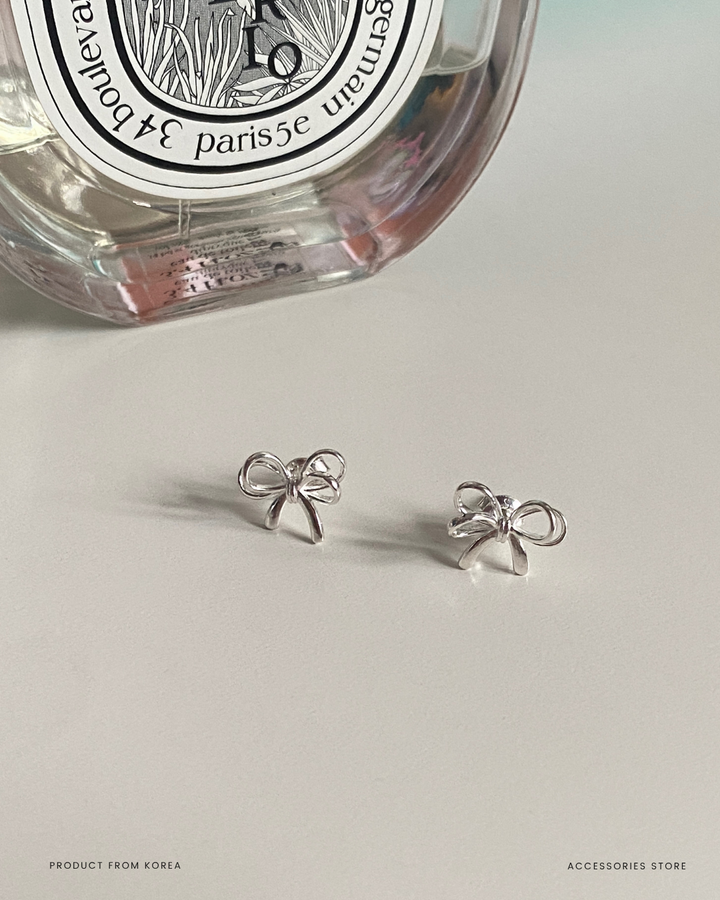 925 silver butterfly bow earrings