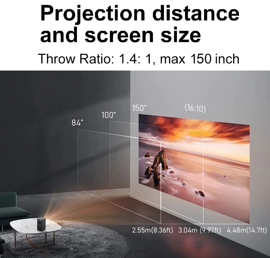 8. Projection Distance & Screen Size (new)