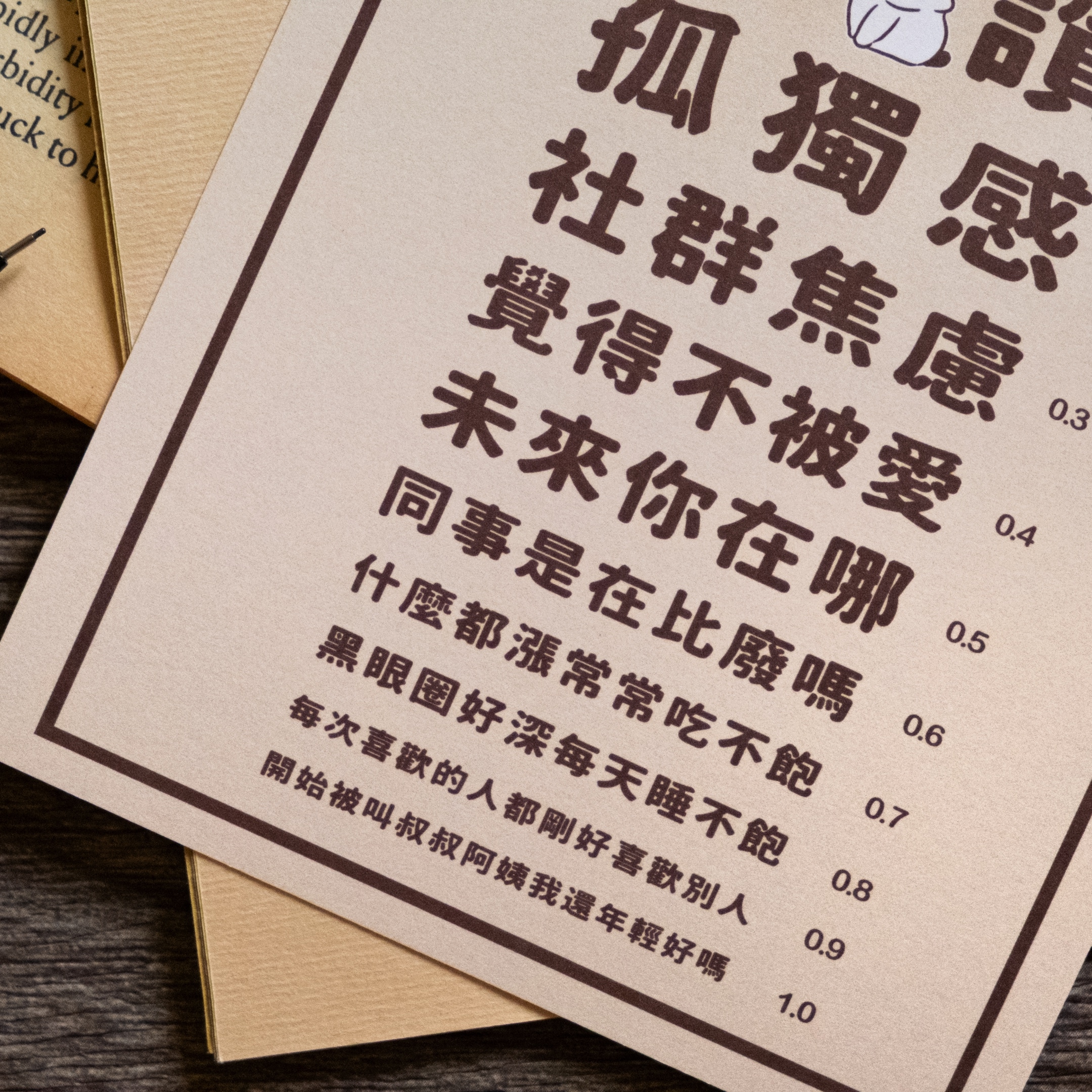 愚室實驗所 明信片煩惱視力表-2