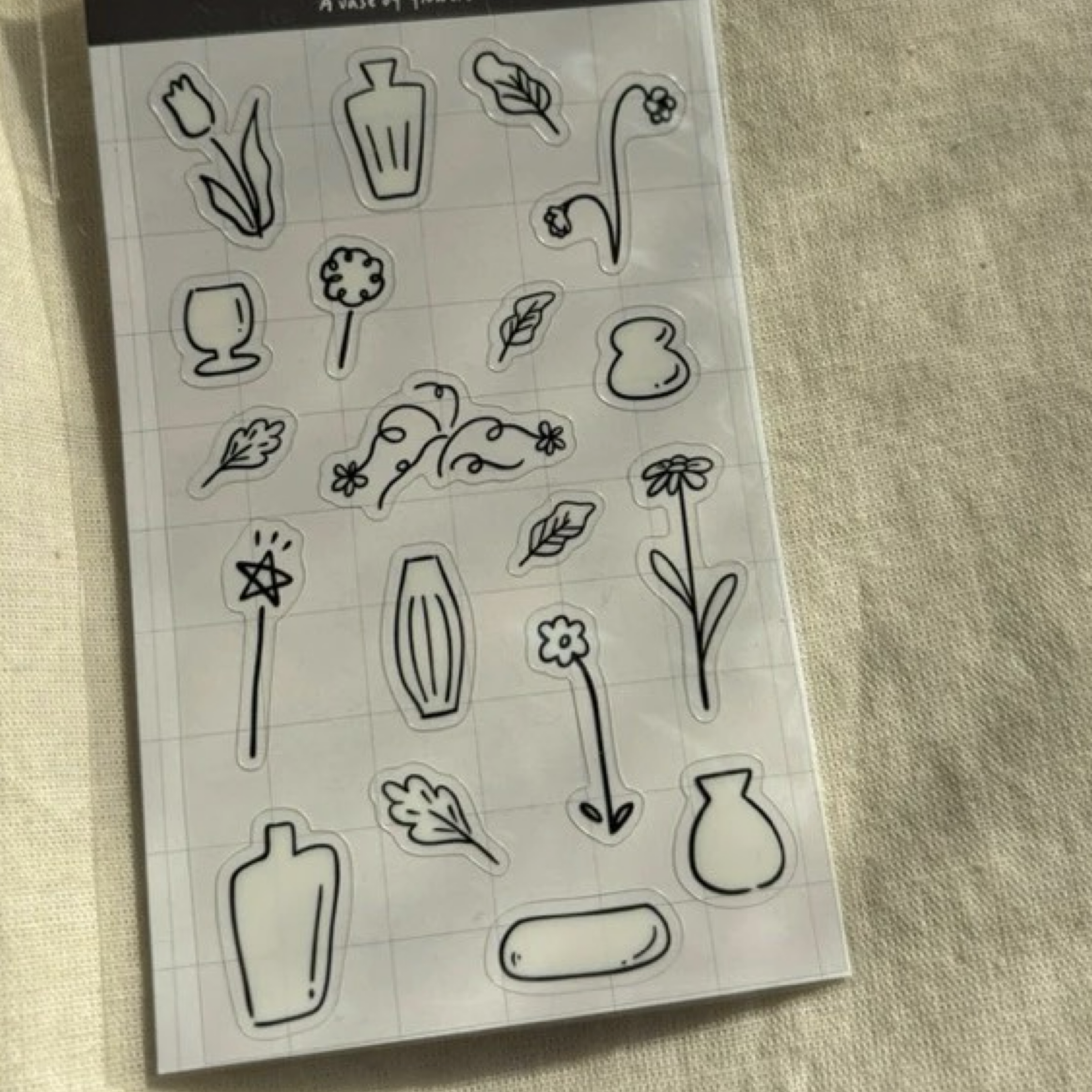 花與瓶 貼紙.003