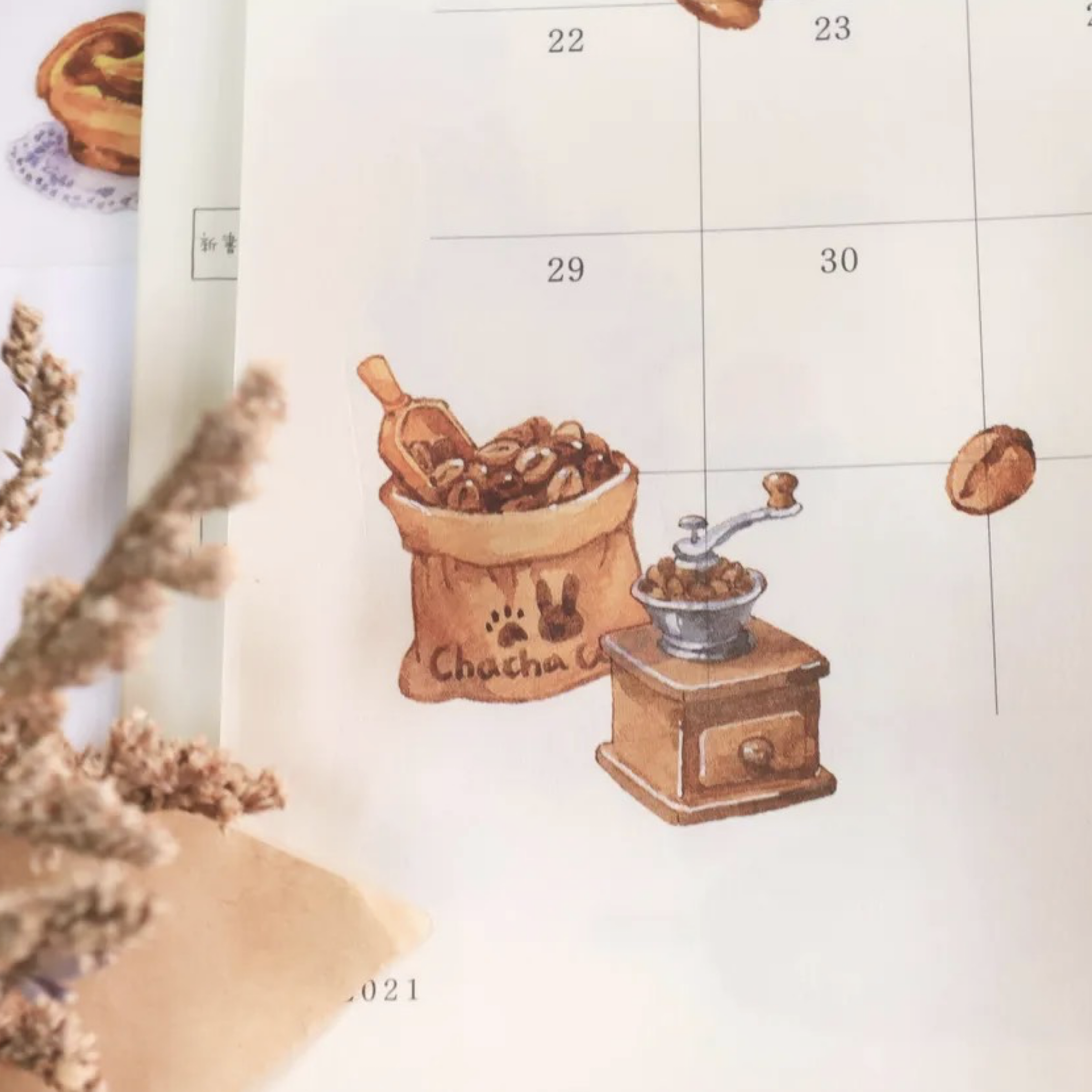 茶茶可可咖啡店-轉印貼紙2張一份002