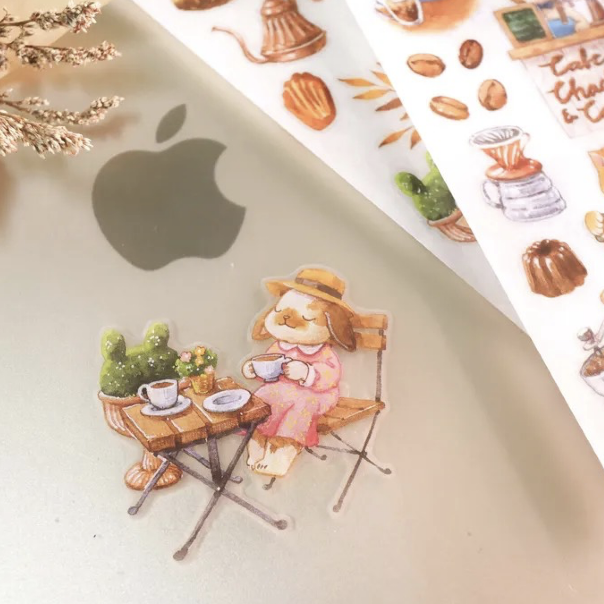 茶茶可可咖啡店-轉印貼紙2張一份001