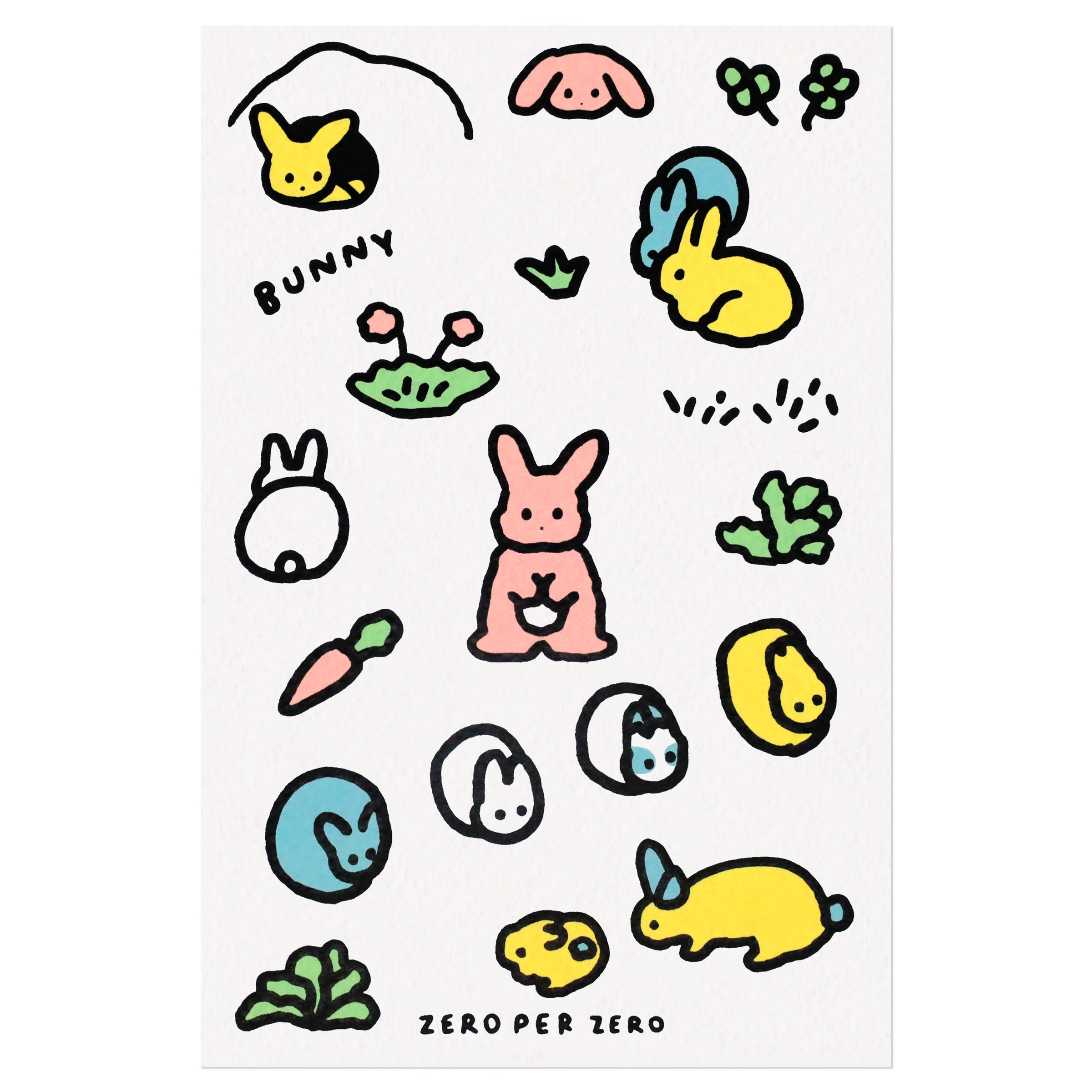 [p]silkscreenpostcard-토끼-Rabbit
