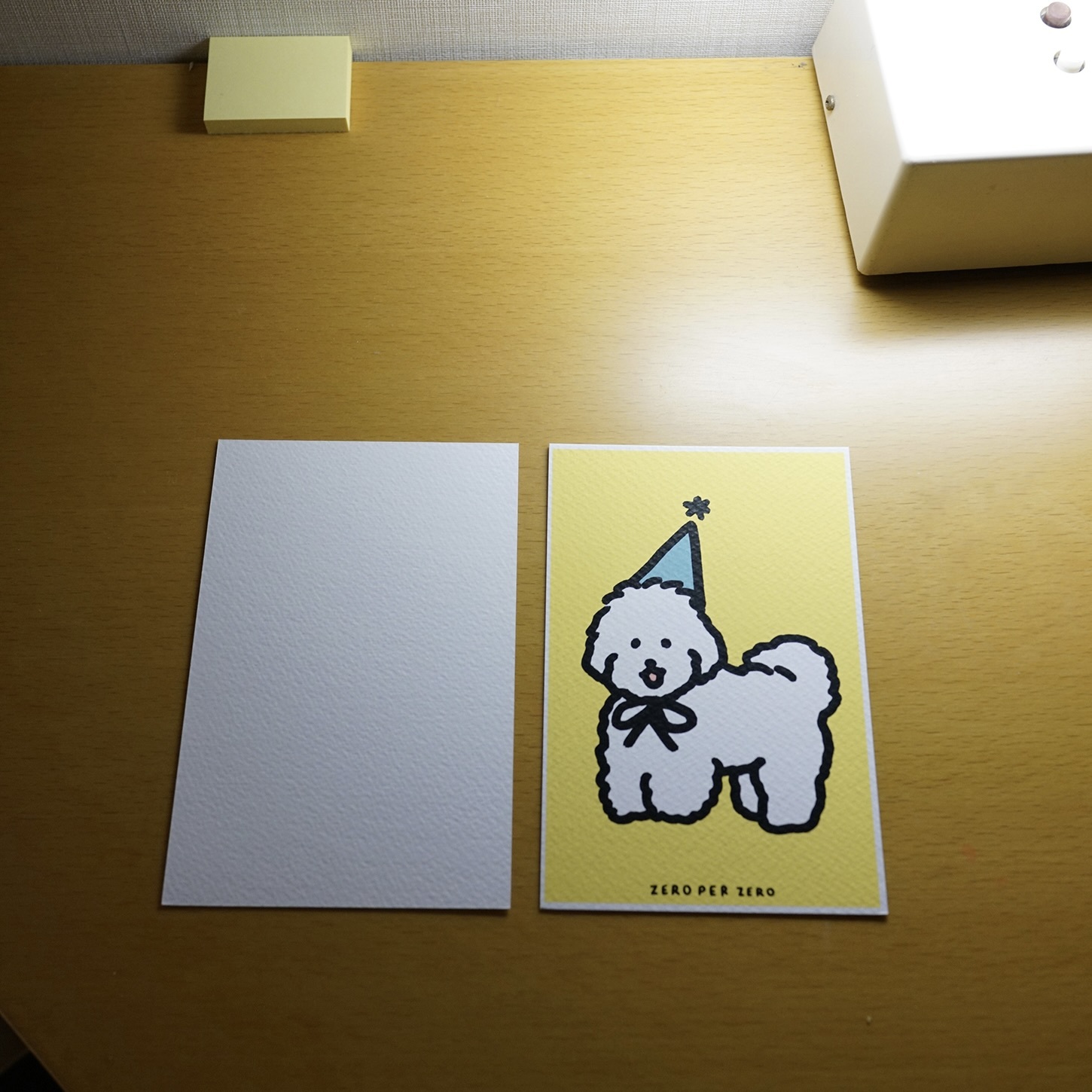 silkscreenpostcard-흰강아지옐로우-WhitePuppy(Yellow)-snap3