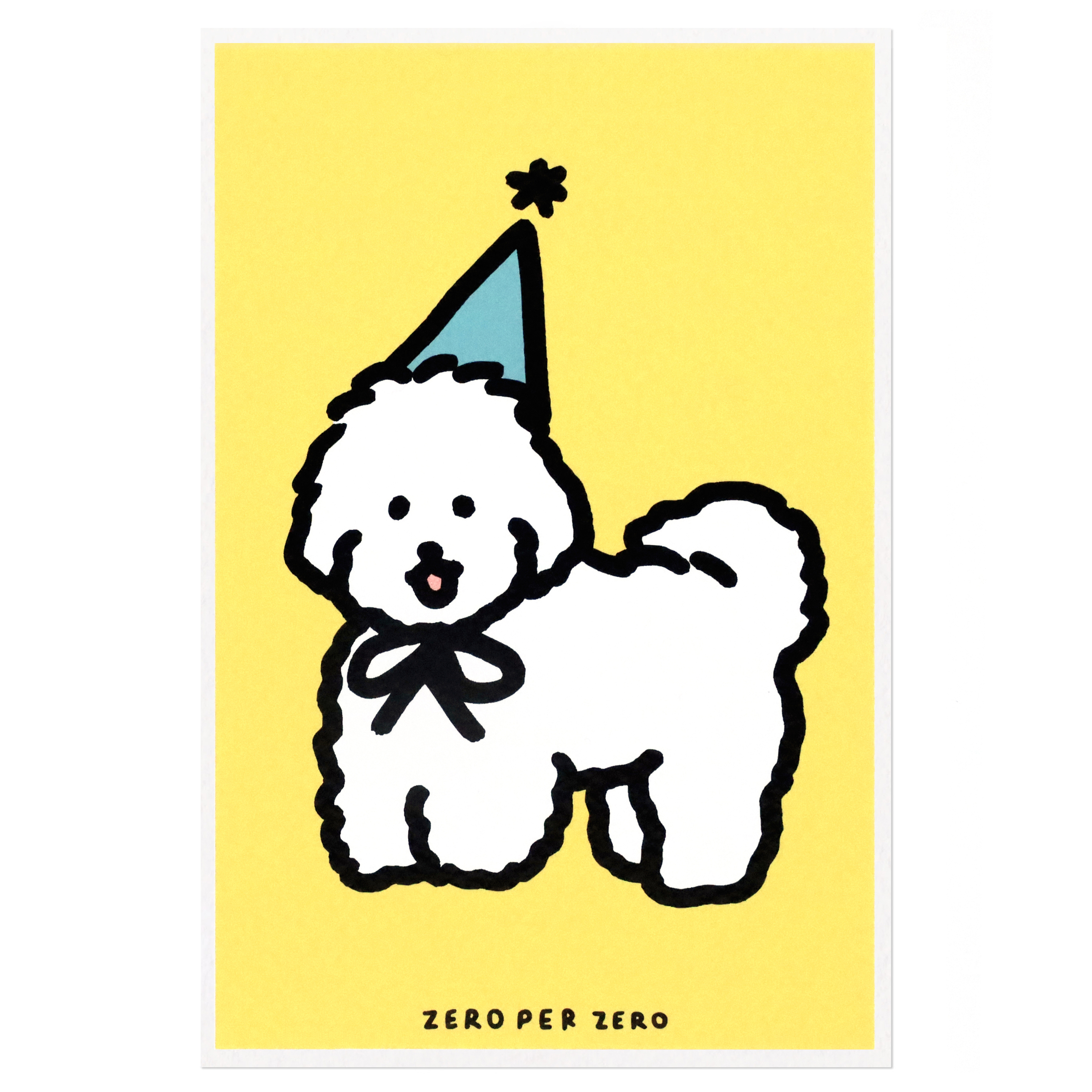 [p]silkscreenpostcard-흰강아지옐로우-WhitePuppy(Yellow)