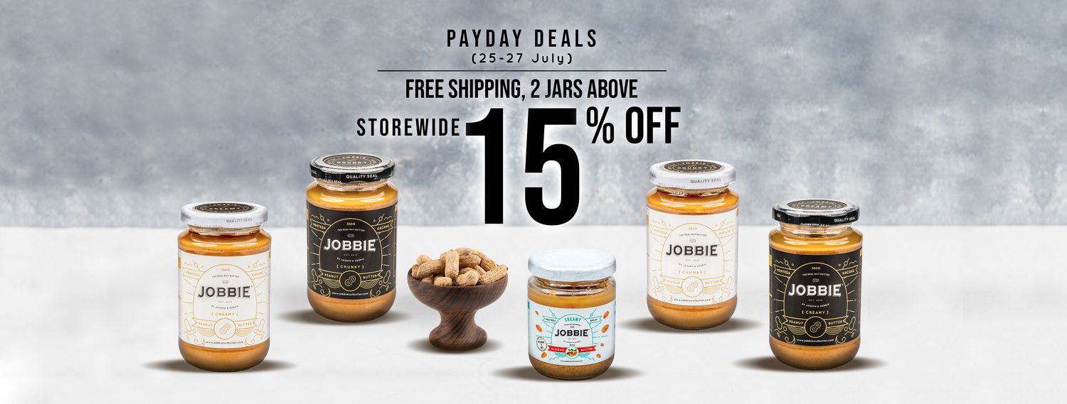 JOBBIE NUT BUTTER - Best Natural Peanut Butter in Malaysia | Enjoy 15% off!