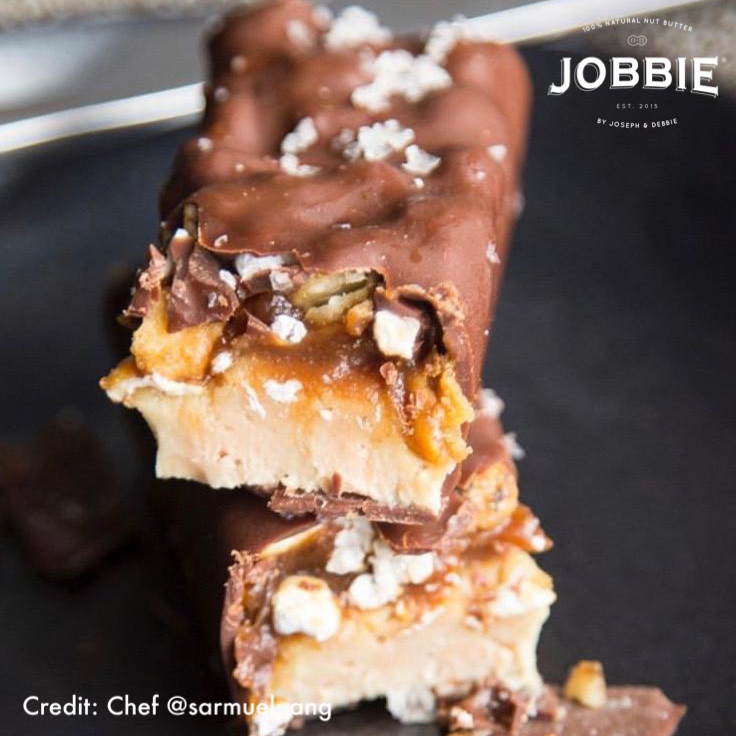 Recipe Foie Gras Snickers Chocolate Bar with JOBBIE Peanut Butter caramel