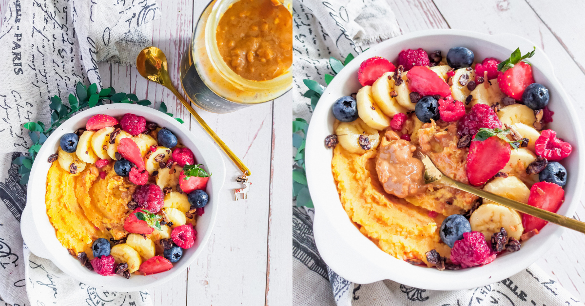 Sweet Potato Yogurt Bowl with JOBBIE Peanut Butter