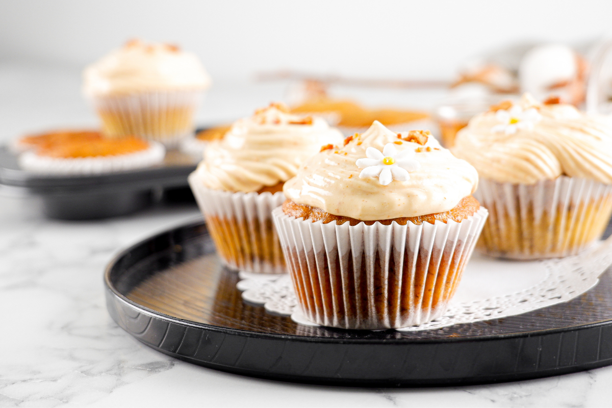 Banana Chocolate Chip Cupcake with JOBBIE Peanut Butter Frosting by Fifi Leong