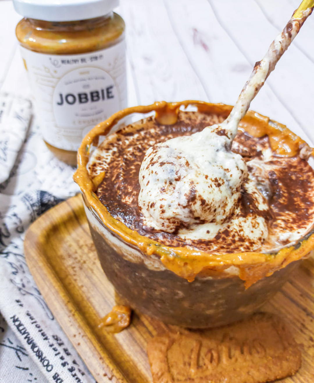 JOBBIE Peanut Butter Frappuccino Overnight Oats