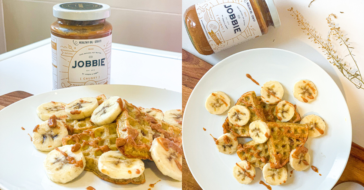 JOBBIE Peanut Butter Flourless Oatmeal Waffles