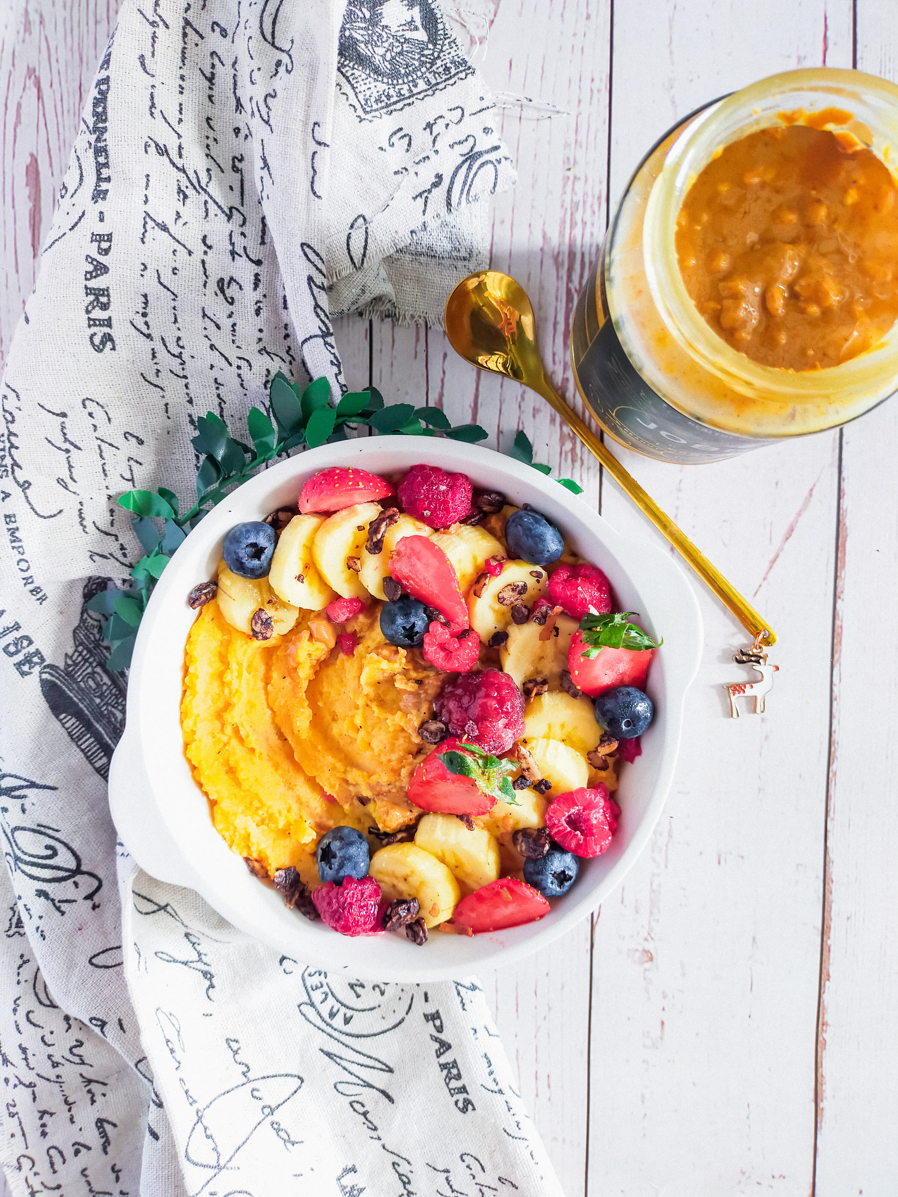 Sweet Potato Yogurt Bowl with JOBBIE Peanut Butter