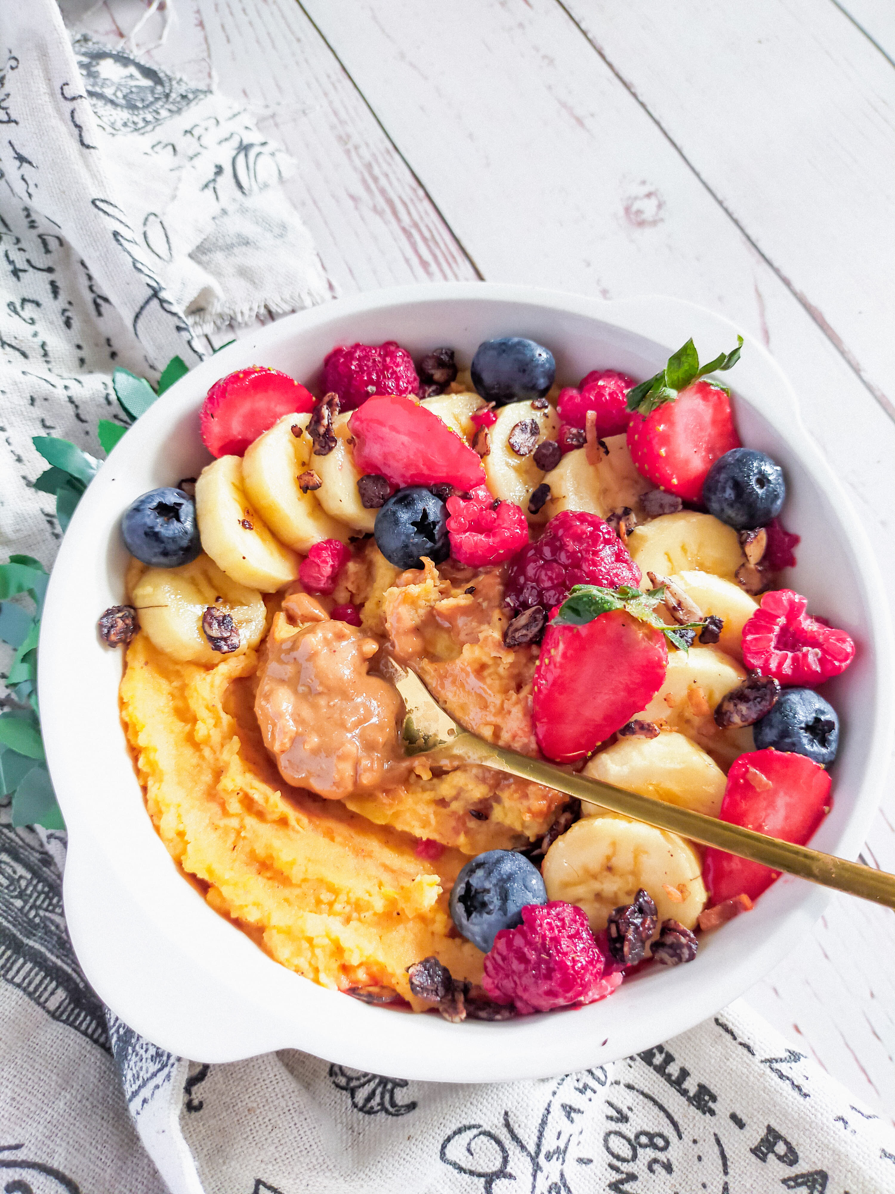 Sweet Potato Yogurt Bowl with JOBBIE Peanut Butter