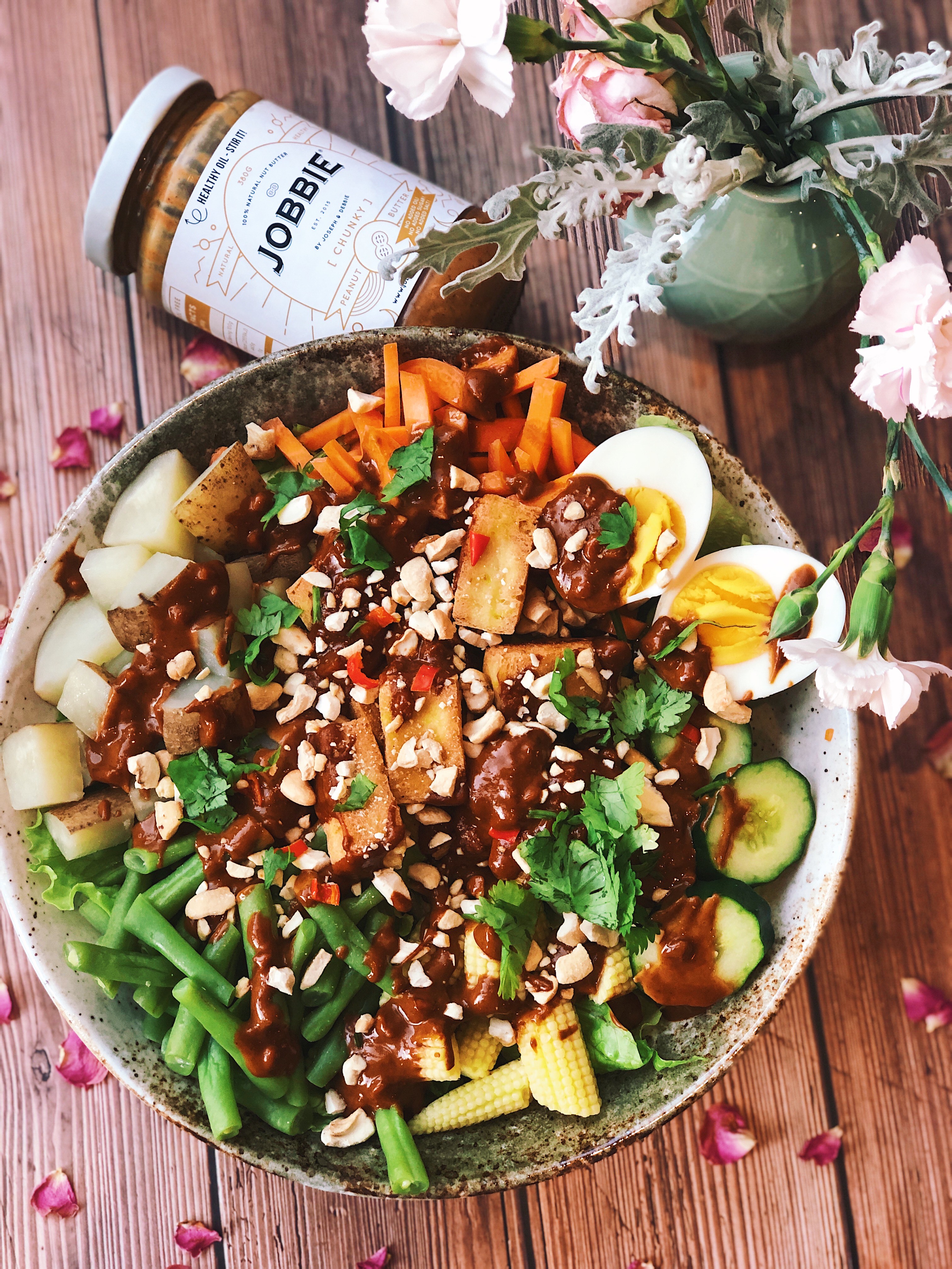 Gado Gado Salad with JOBBIE Peanut Butter 