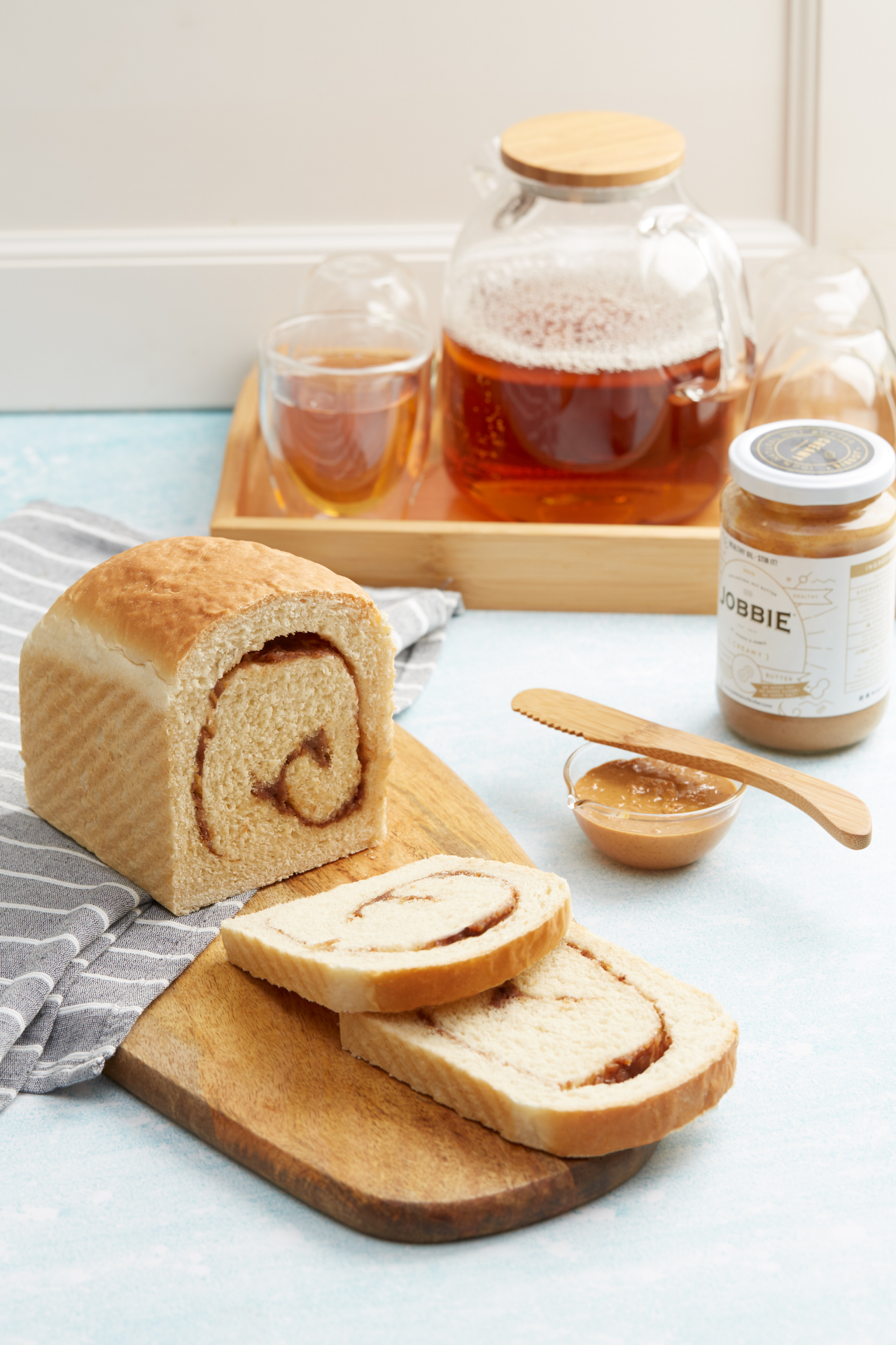 Vegan JOBBIE Peanut Butter Jam Swirl Bread