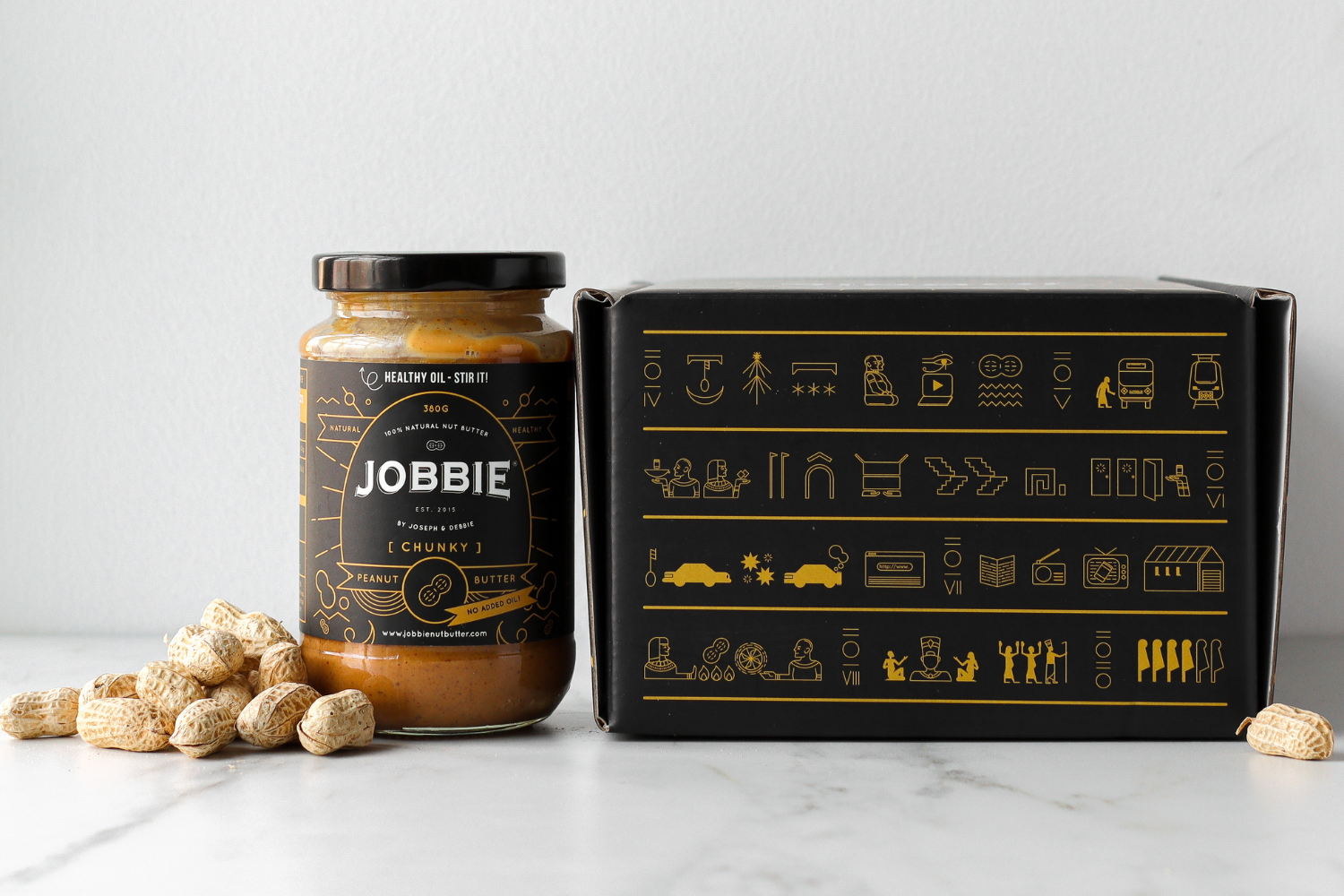 JOBBIE Nut Butter box hidden message mysterious symbols