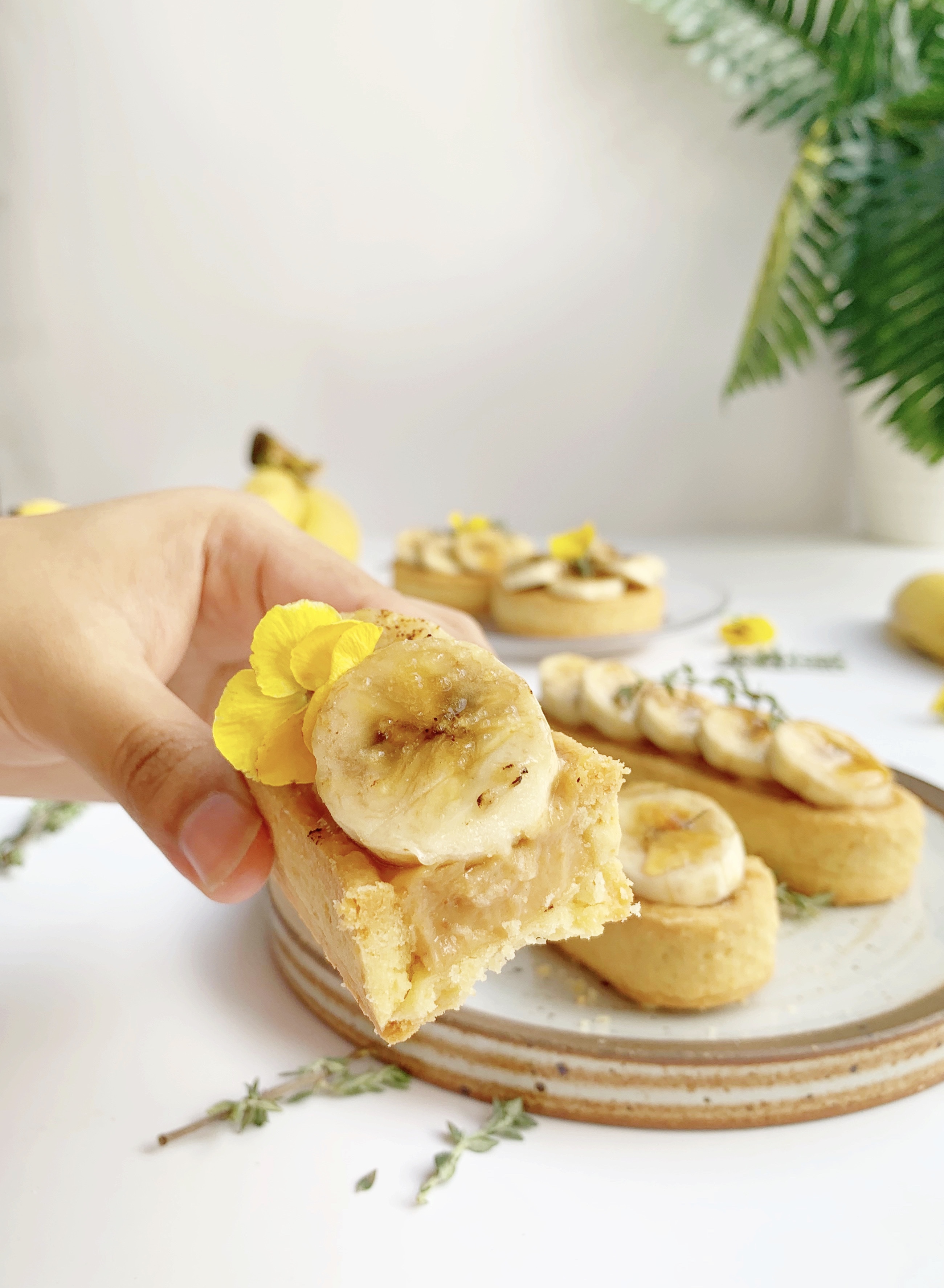 Vegan Mini JOBBIE Peanut Butter Banana Custard Tart